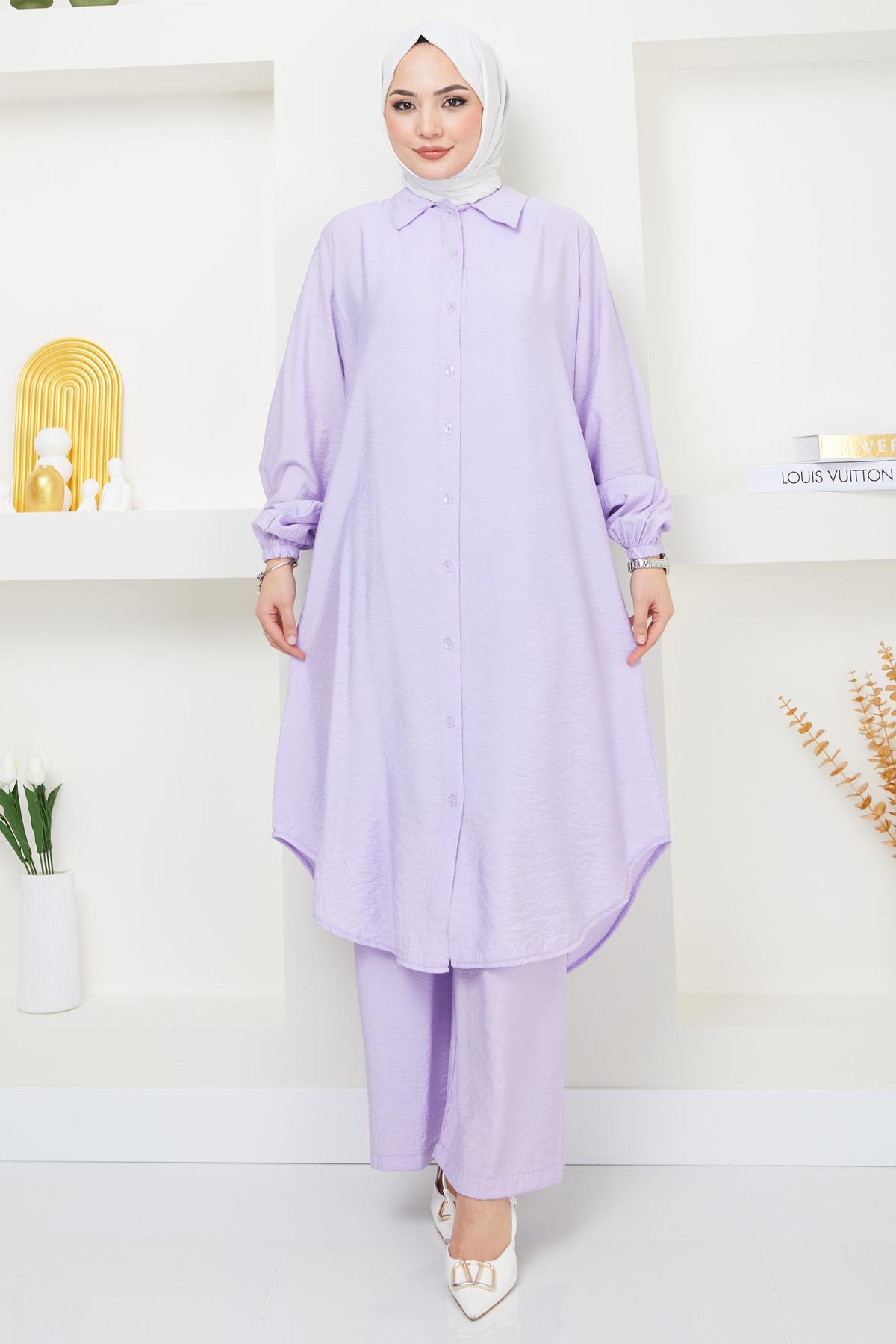 Beyza Tunik Pantolon İkili Takım Lila HM2385