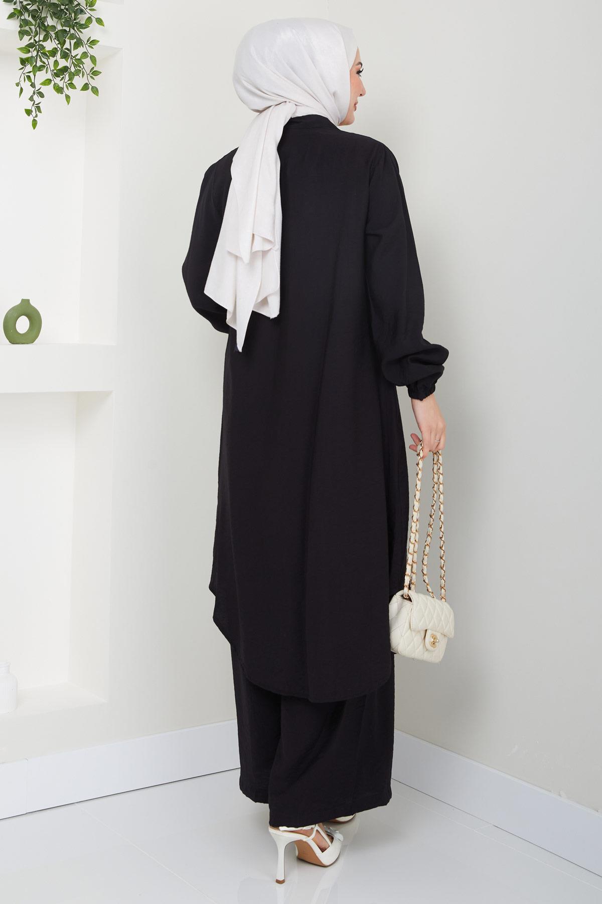 Beyza Tunik Pantolon İkili Takım Siyah HM2385