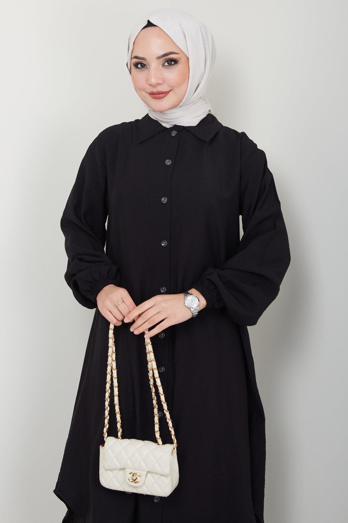 Beyza Tunik Pantolon İkili Takım Siyah HM2385