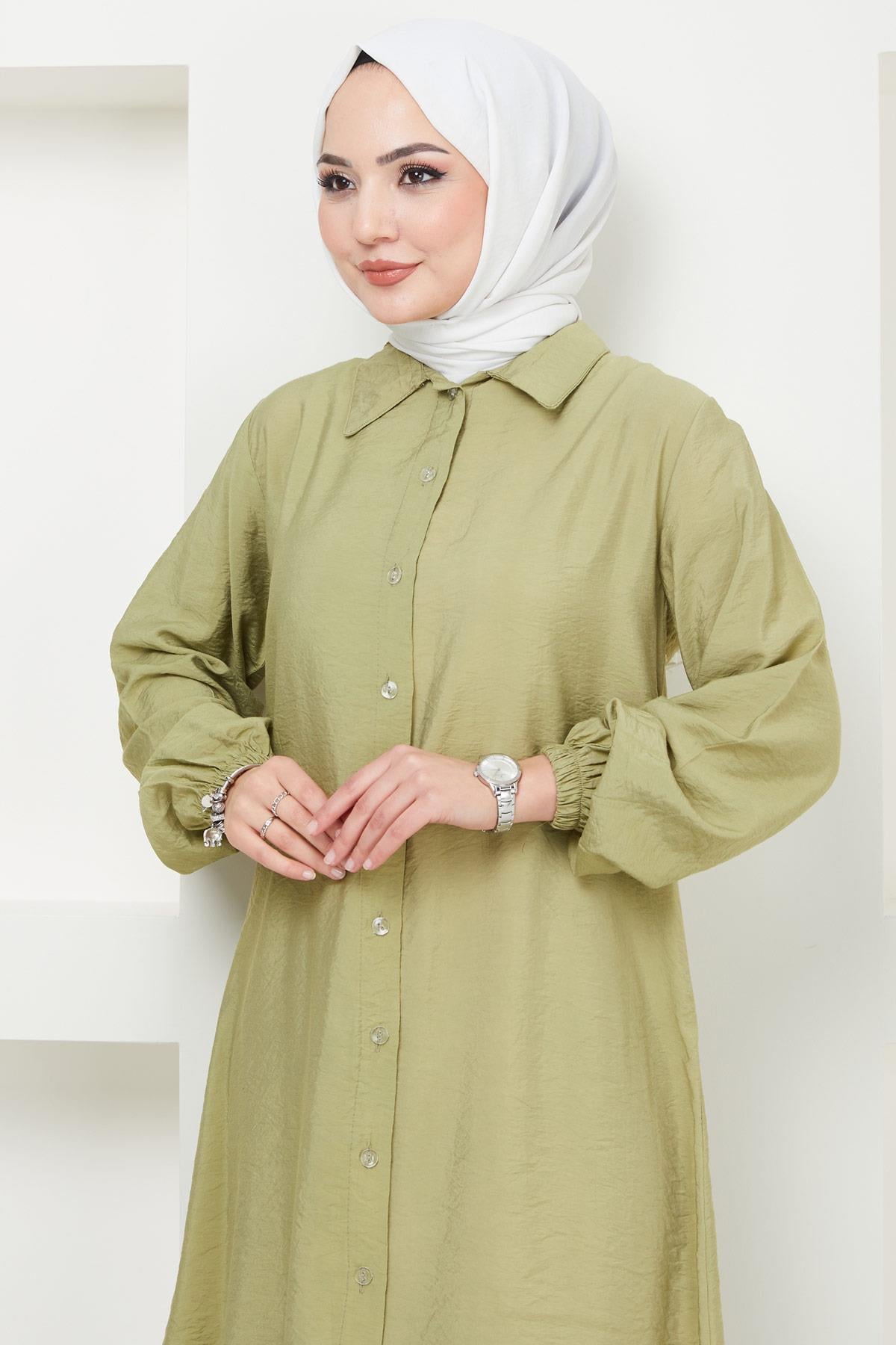 Beyza Tunik Pantolon İkili Takım Yağ Yeşili HM2385