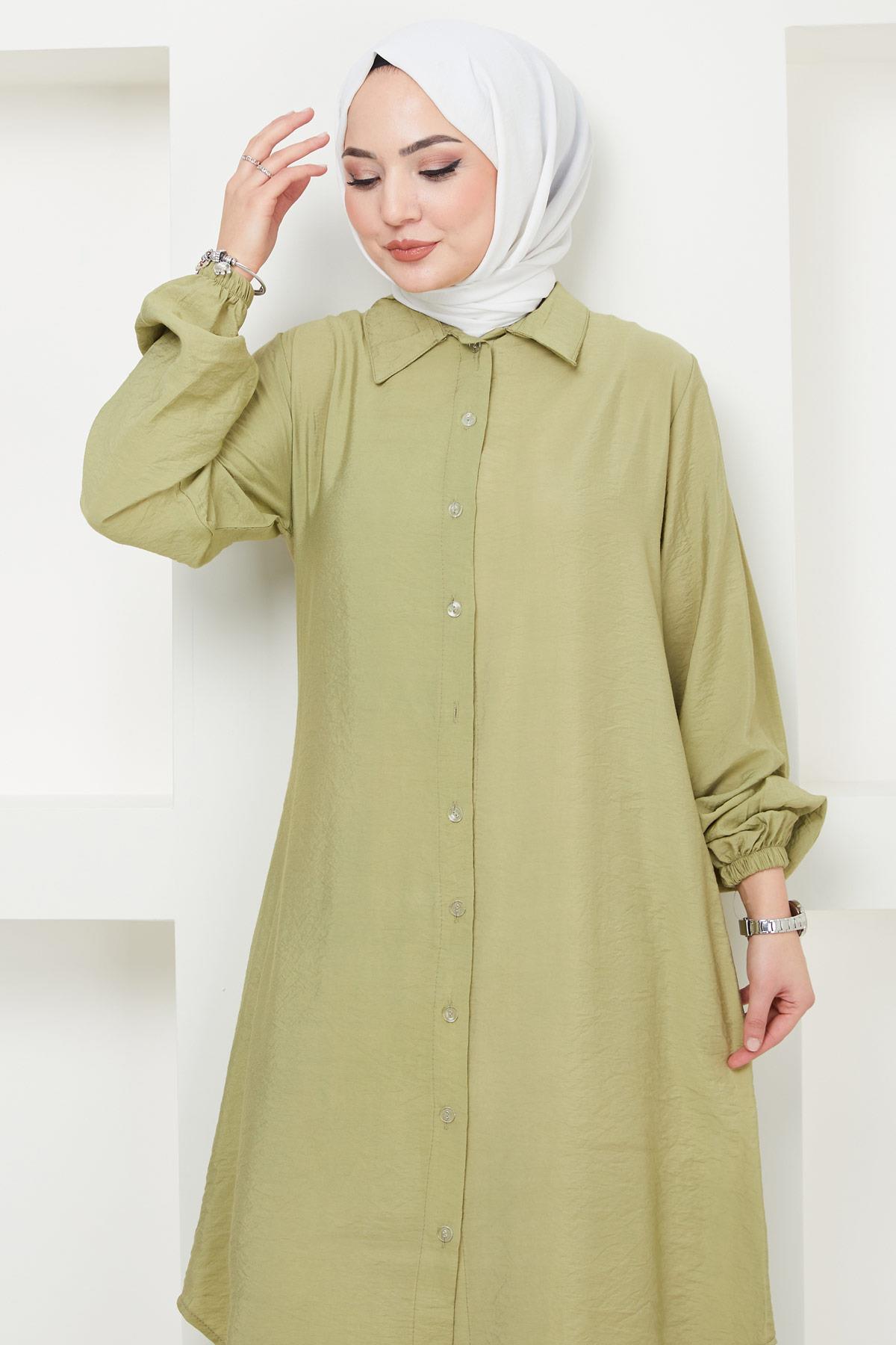Beyza Tunik Pantolon İkili Takım Yağ Yeşili HM2385