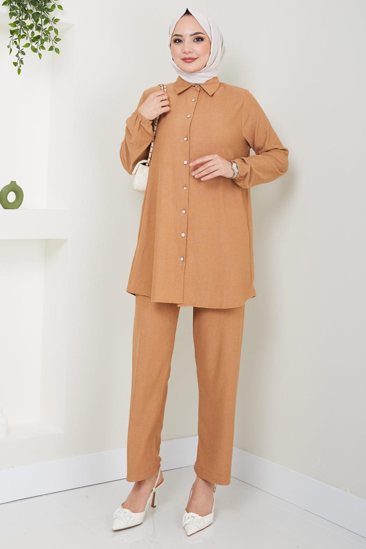 Bürümcük Gömlekli Takım Camel HM2394