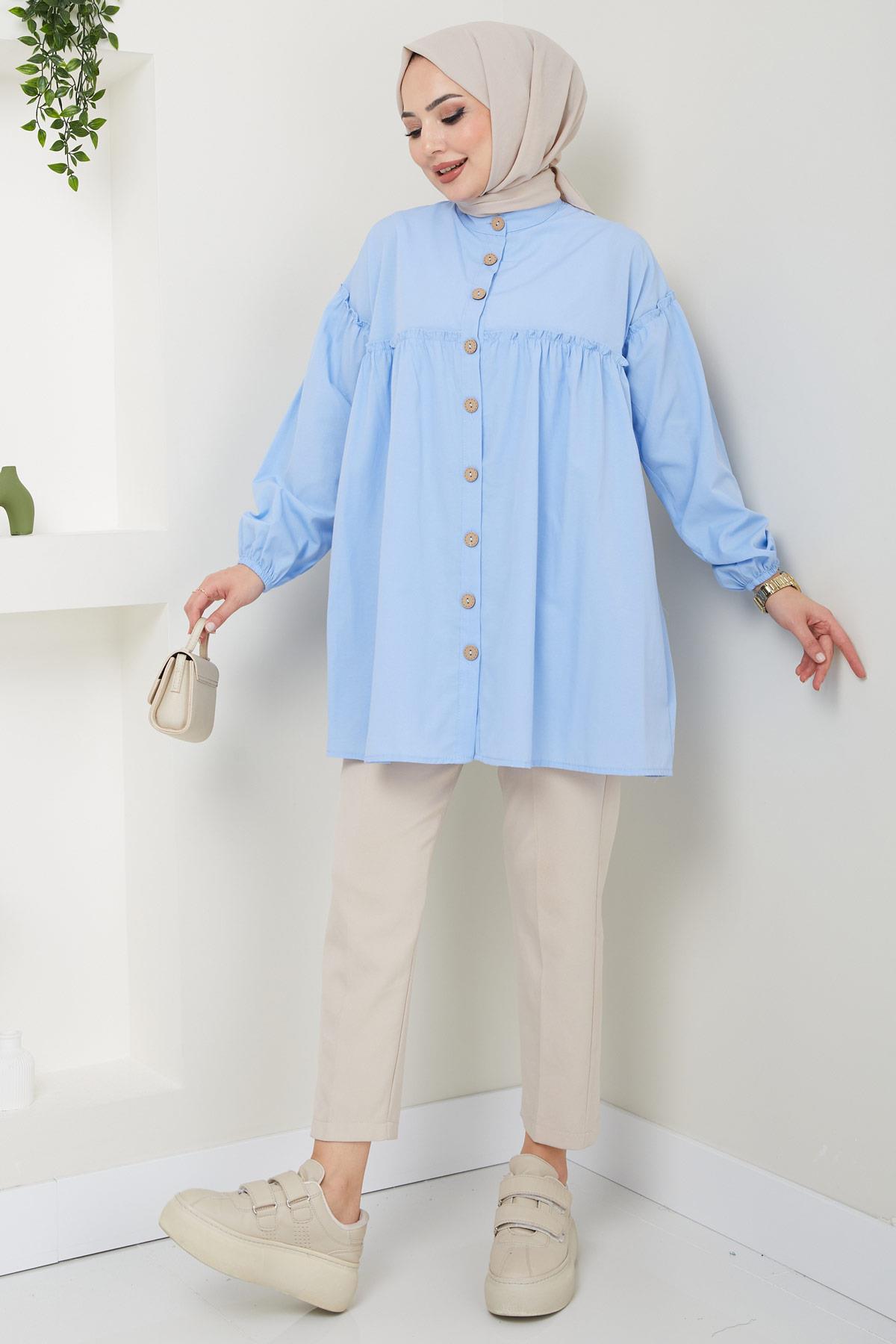 Büzgülü Tunik Bebe Mavisi HM2411