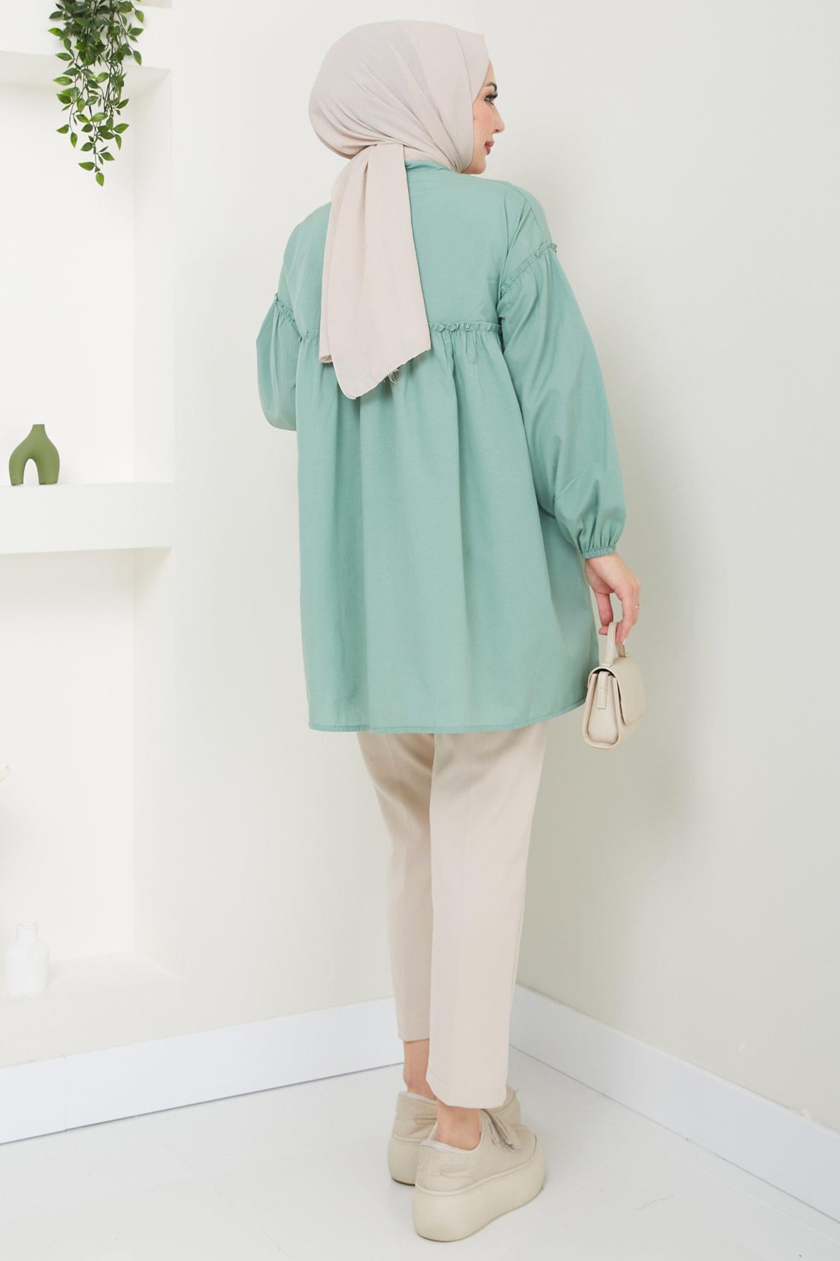 Büzgülü Tunik Mint HM2411