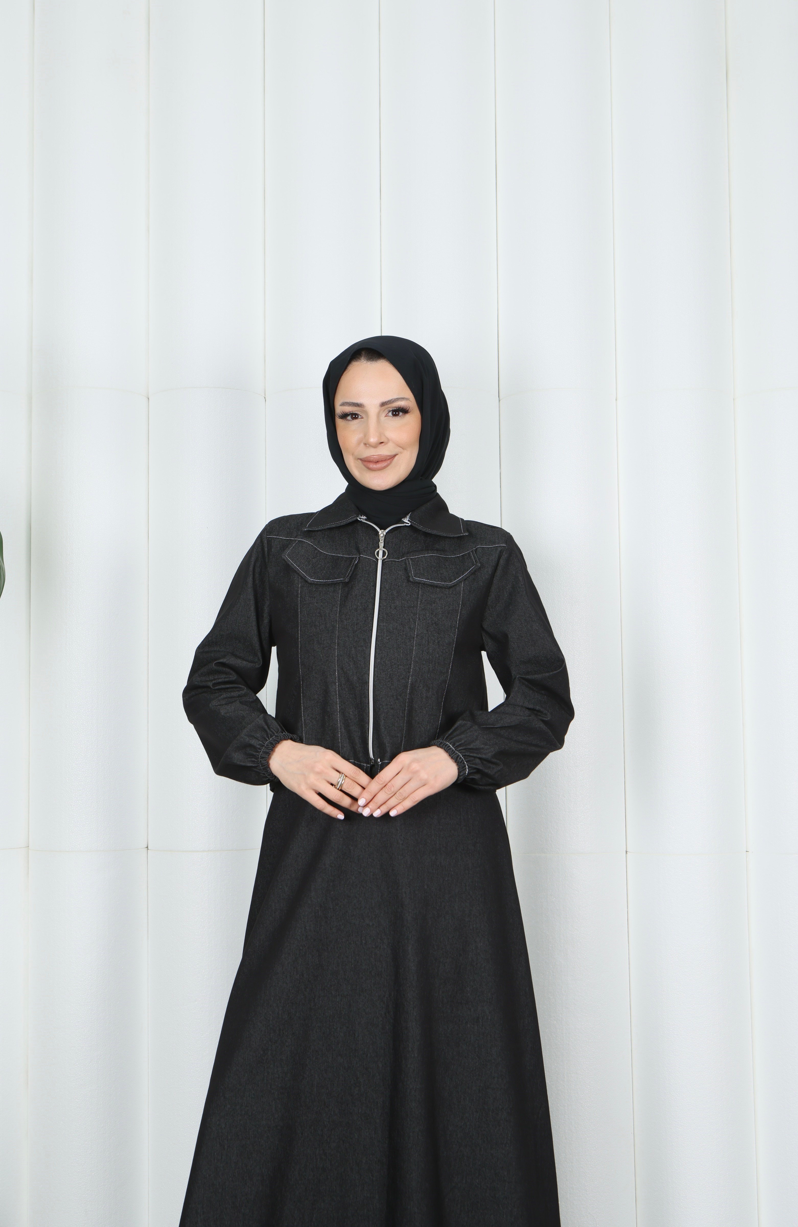 Ceketli Jile Elbise Tansel Kot Takım Siyah  HNT8552