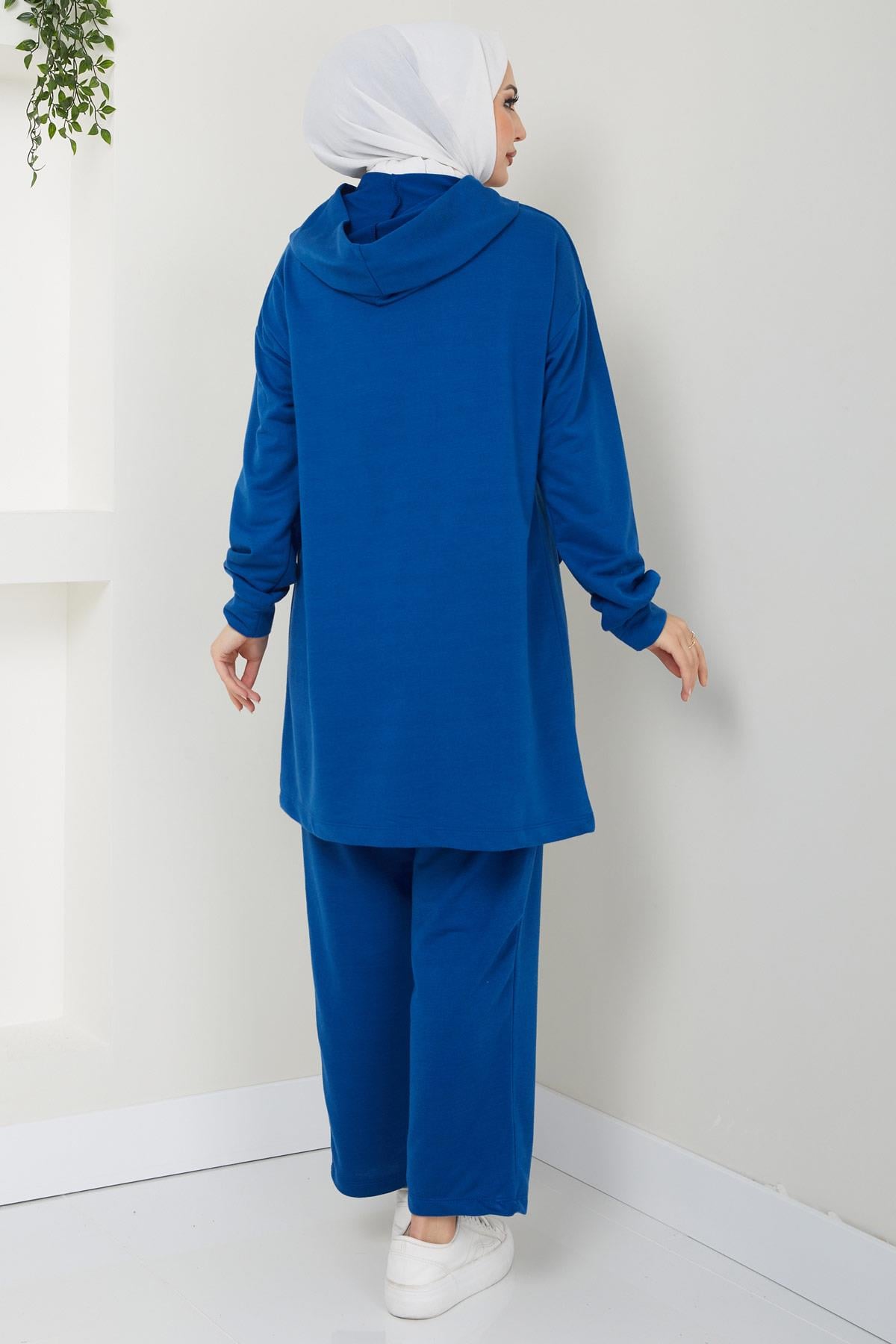 Çıt Çıtlı Eşofman Takımı Mavi HM2444