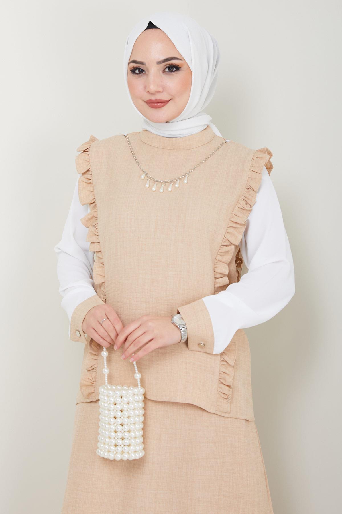 Elisa Etekli Takım Bej HM2397