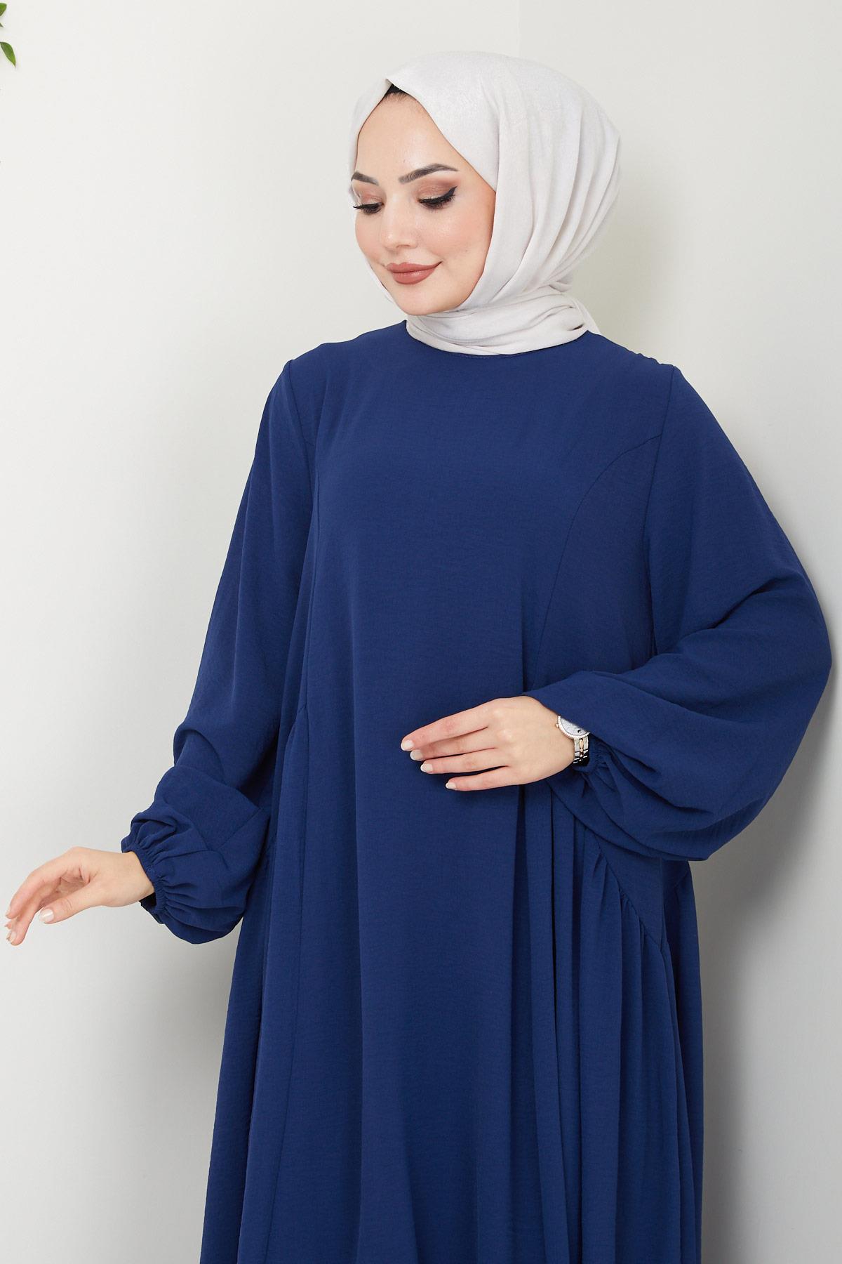 Eva Ayrobin Tesettür Elbise Lacivert HM2454