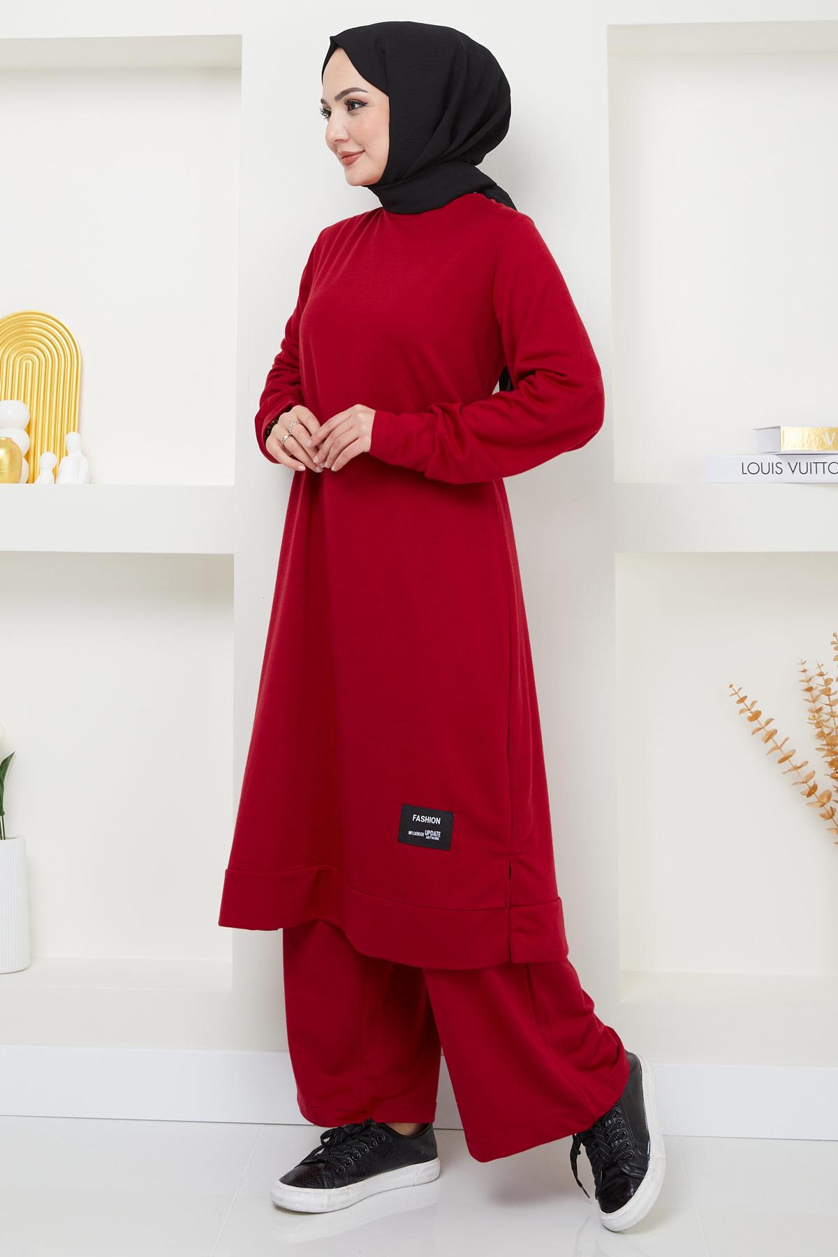 Feray Tesettür Eşofman Takımı Bordo HM2384