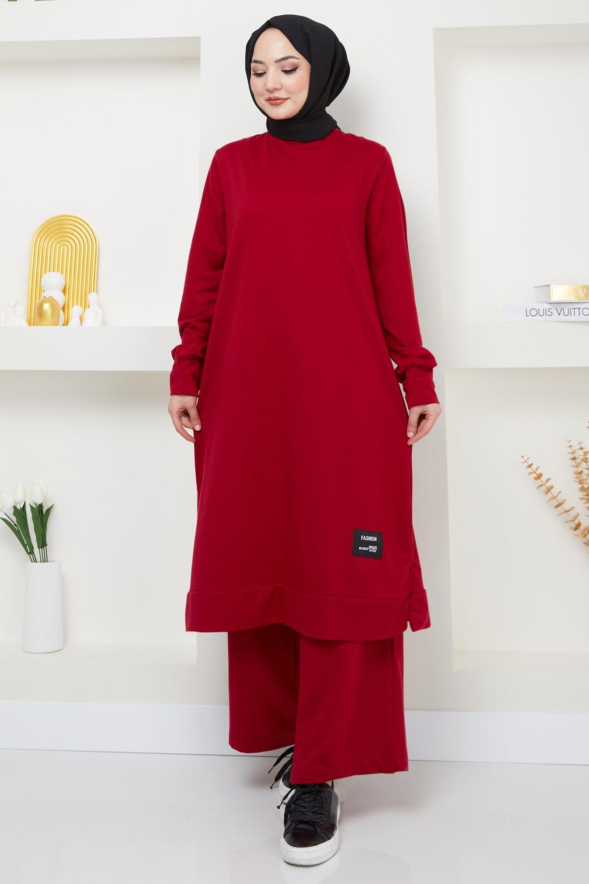 Feray Tesettür Eşofman Takımı Bordo HM2384
