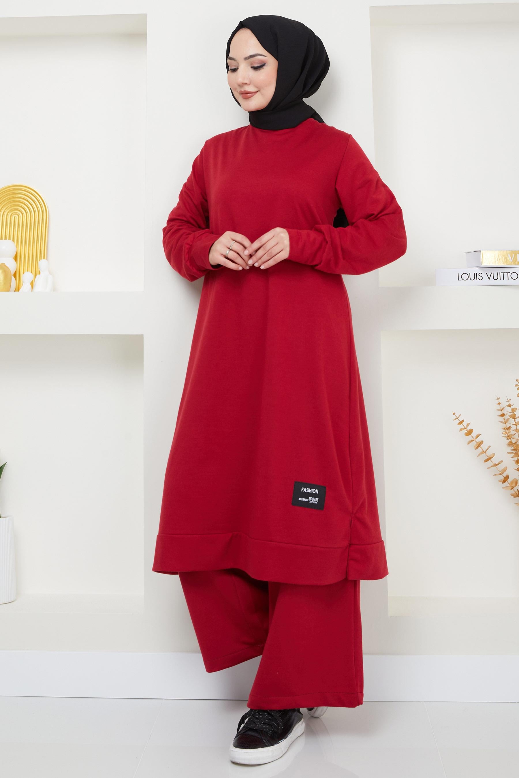 Feray Tesettür Eşofman Takımı Bordo HM2384