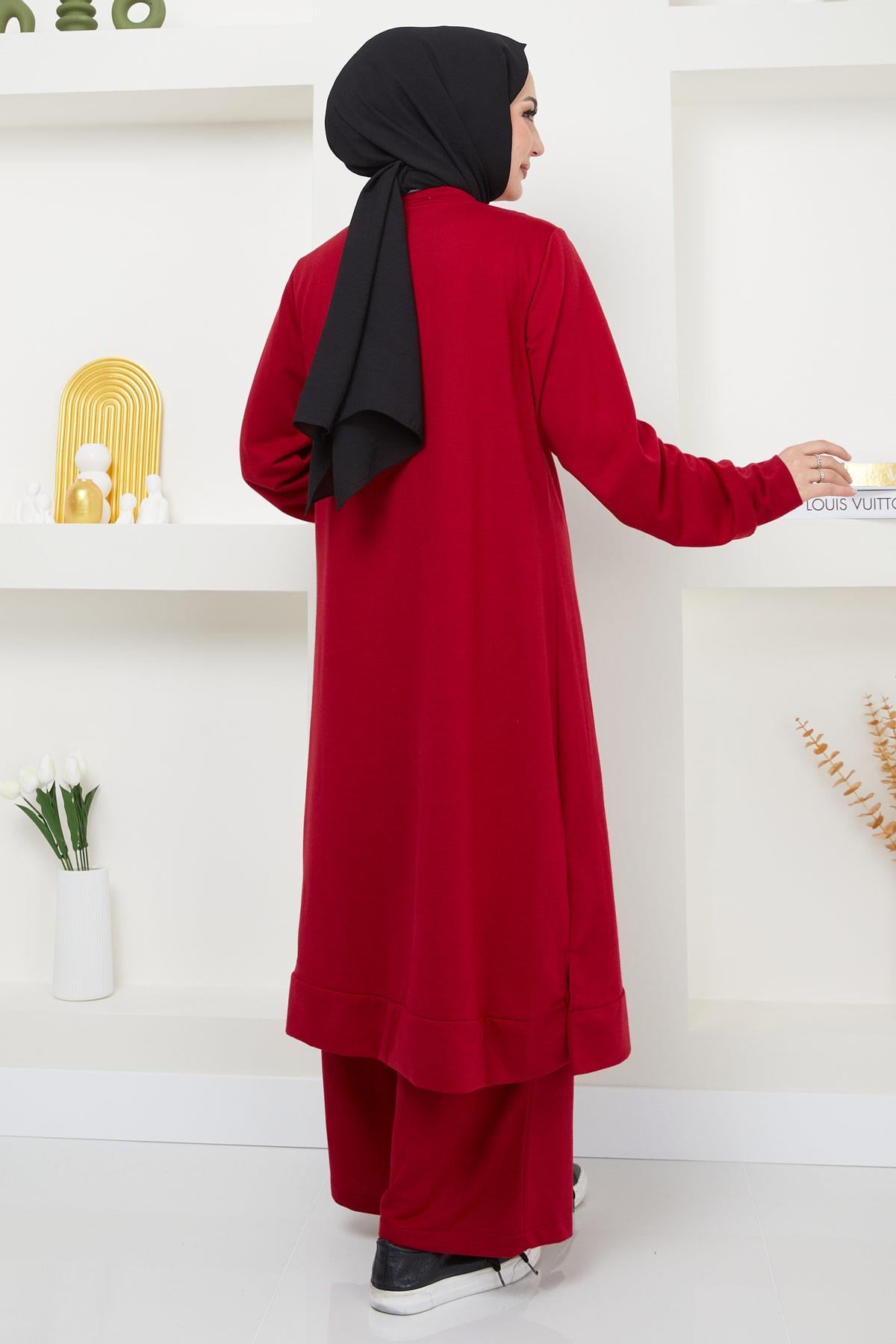 Feray Tesettür Eşofman Takımı Bordo HM2384