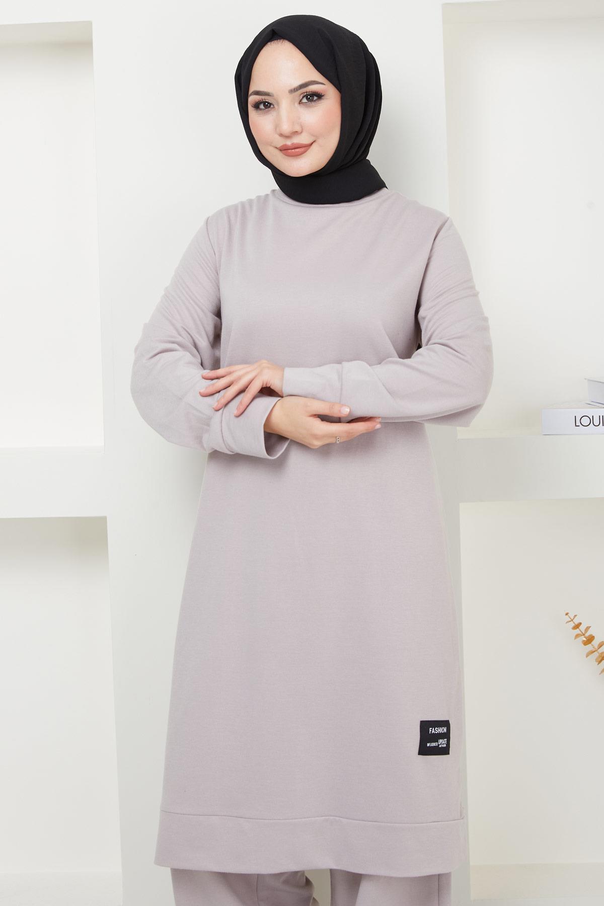 Feray Tesettür Eşofman Takımı Gri HM2384