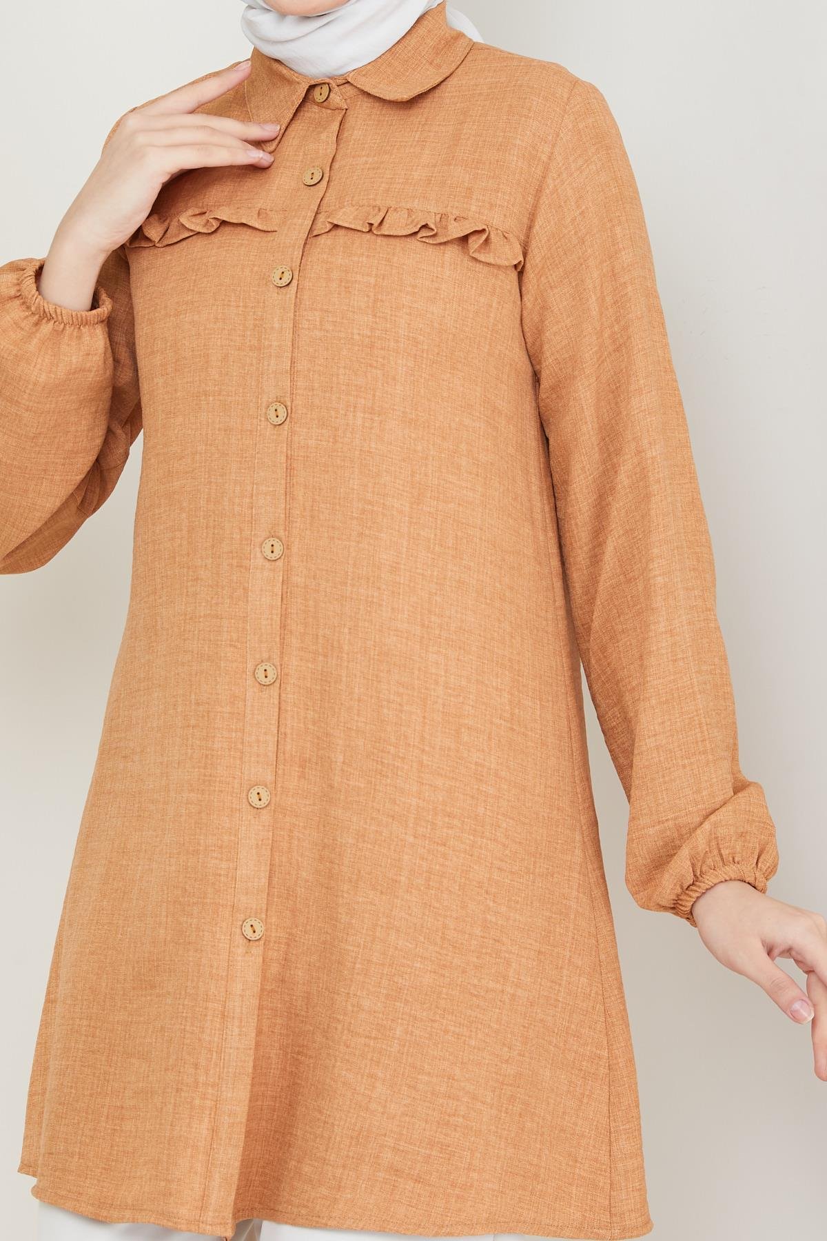 Fırfır Detaylı Tunik Camel