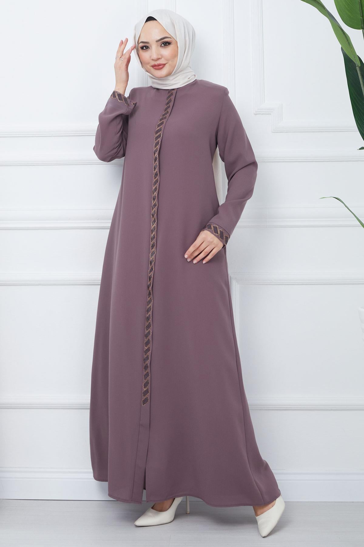 Gizem Taşlı Ferace Gül Kurusu HM2358