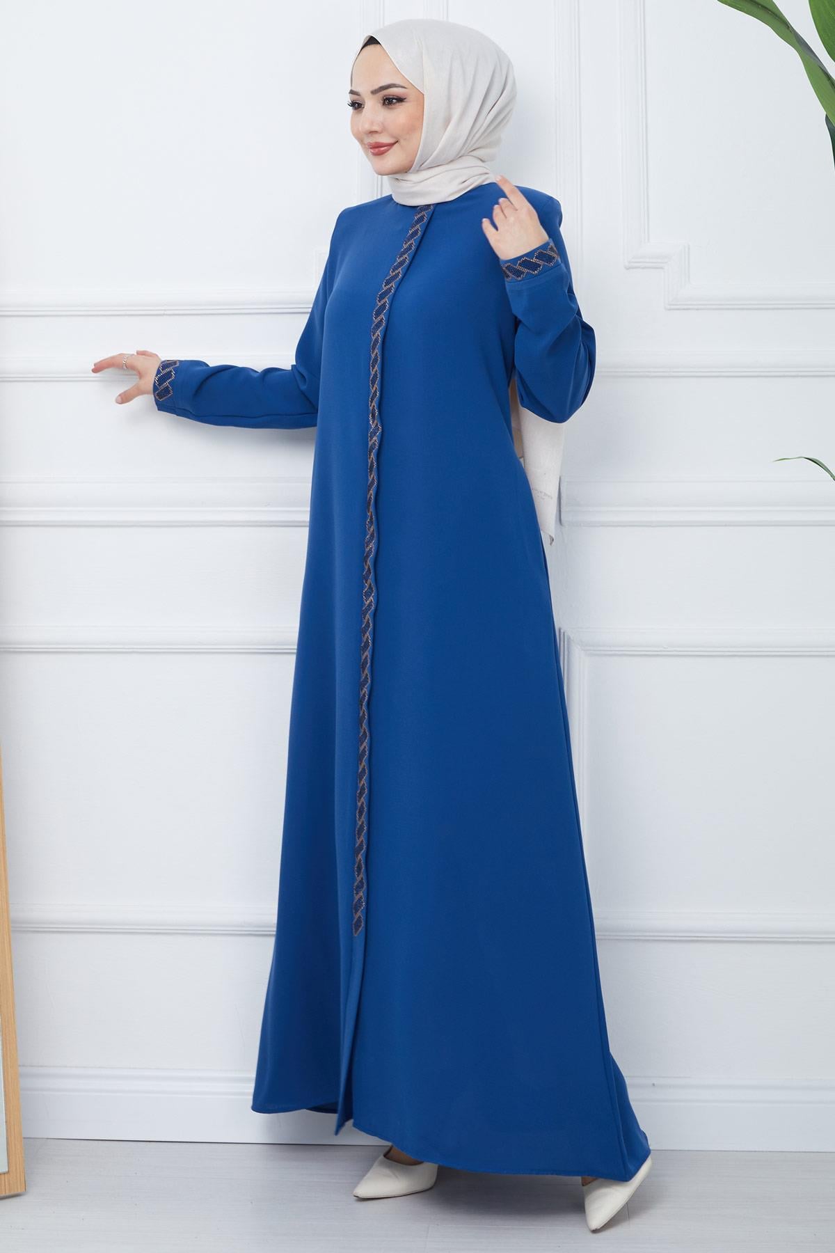 Gizem Taşlı Ferace İndigo HM2358