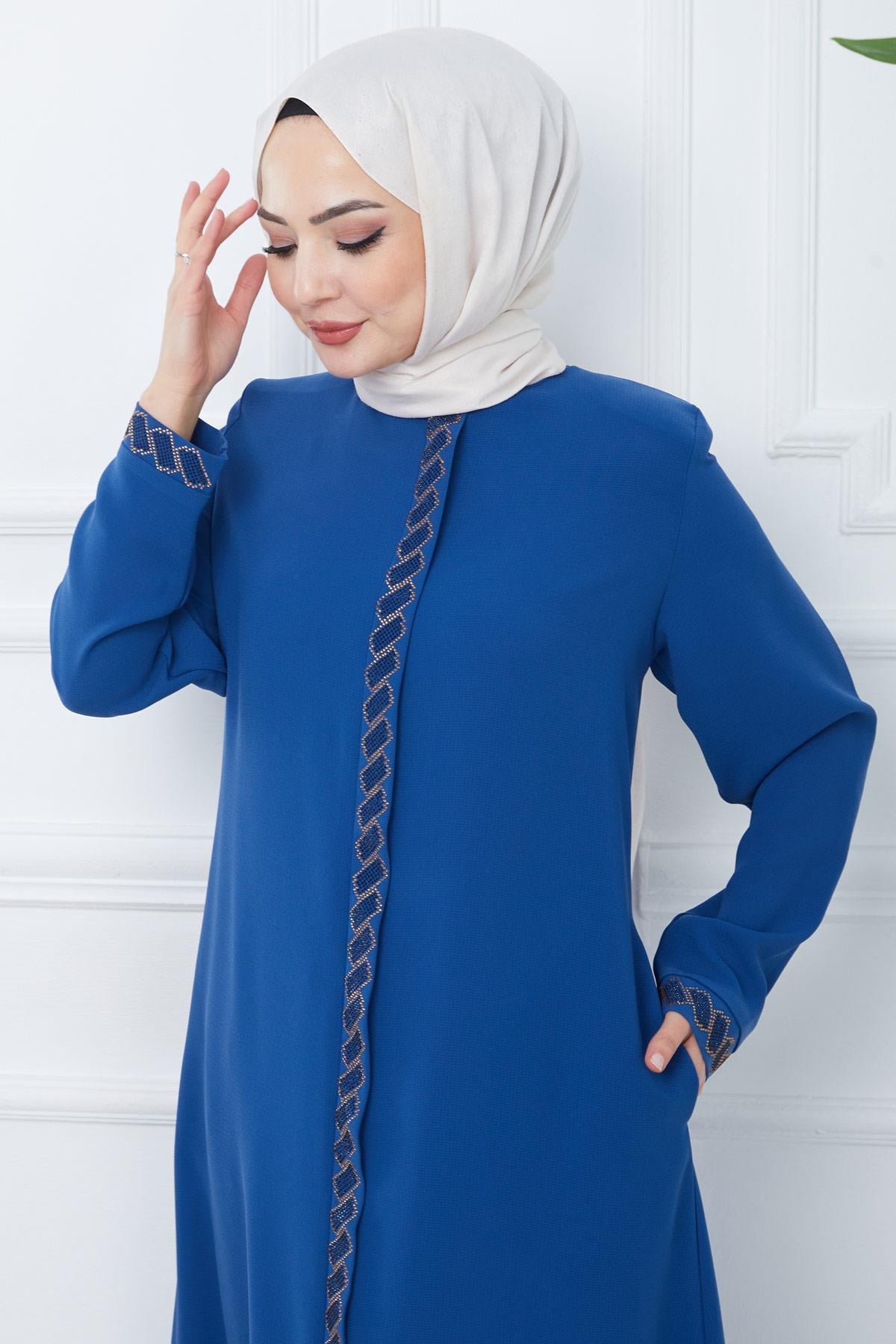 Gizem Taşlı Ferace İndigo HM2358