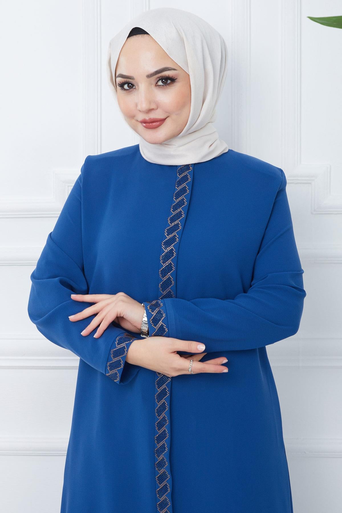 Gizem Taşlı Ferace İndigo HM2358