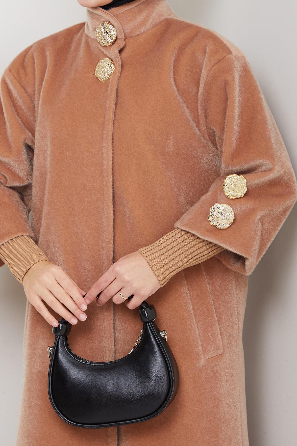 Gold Düğmeli Tam Boy Kaban Camel HM2864