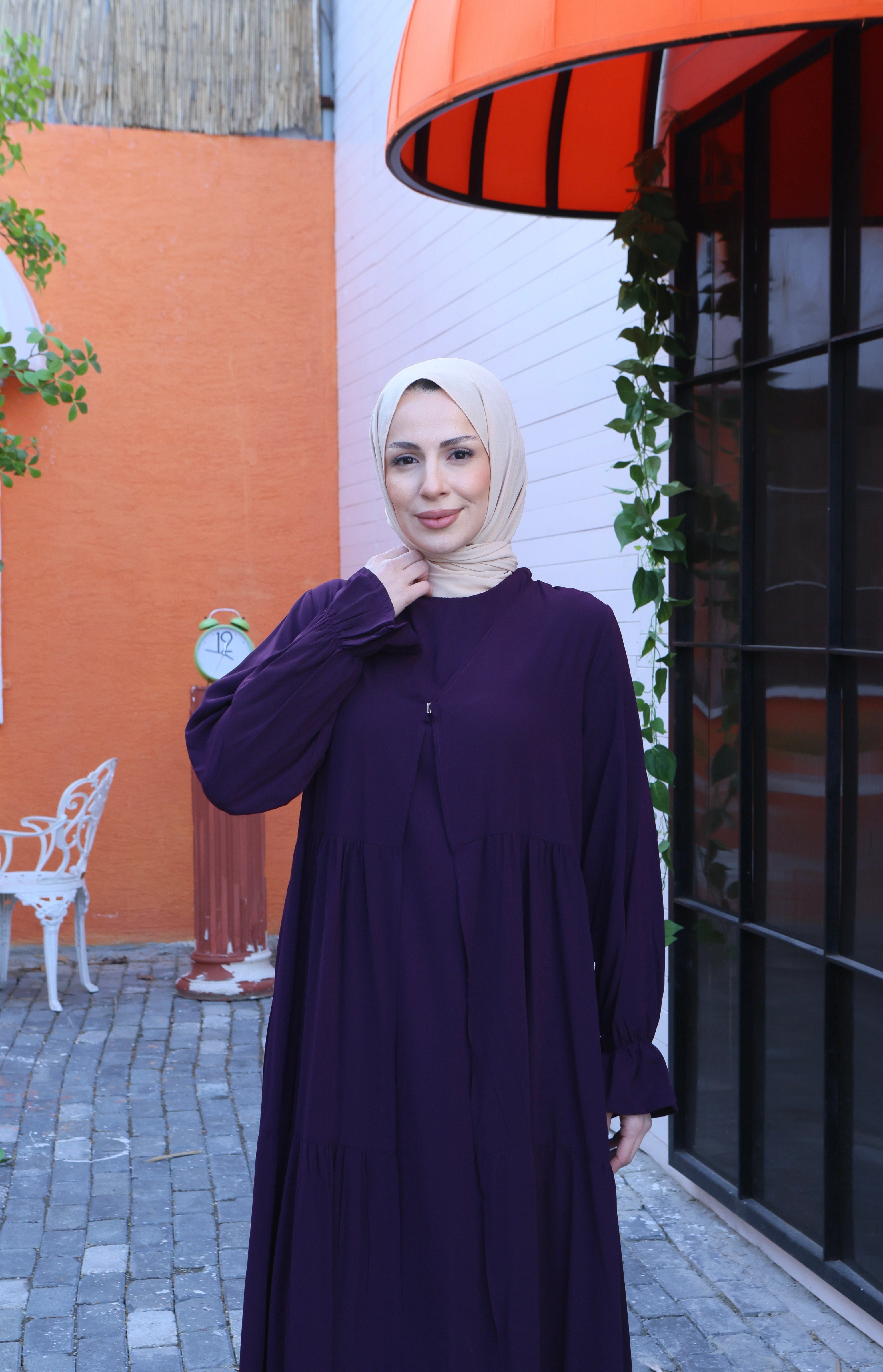 İçi Yarım Kol  Umre Takımı Mürdüm   HNT7050