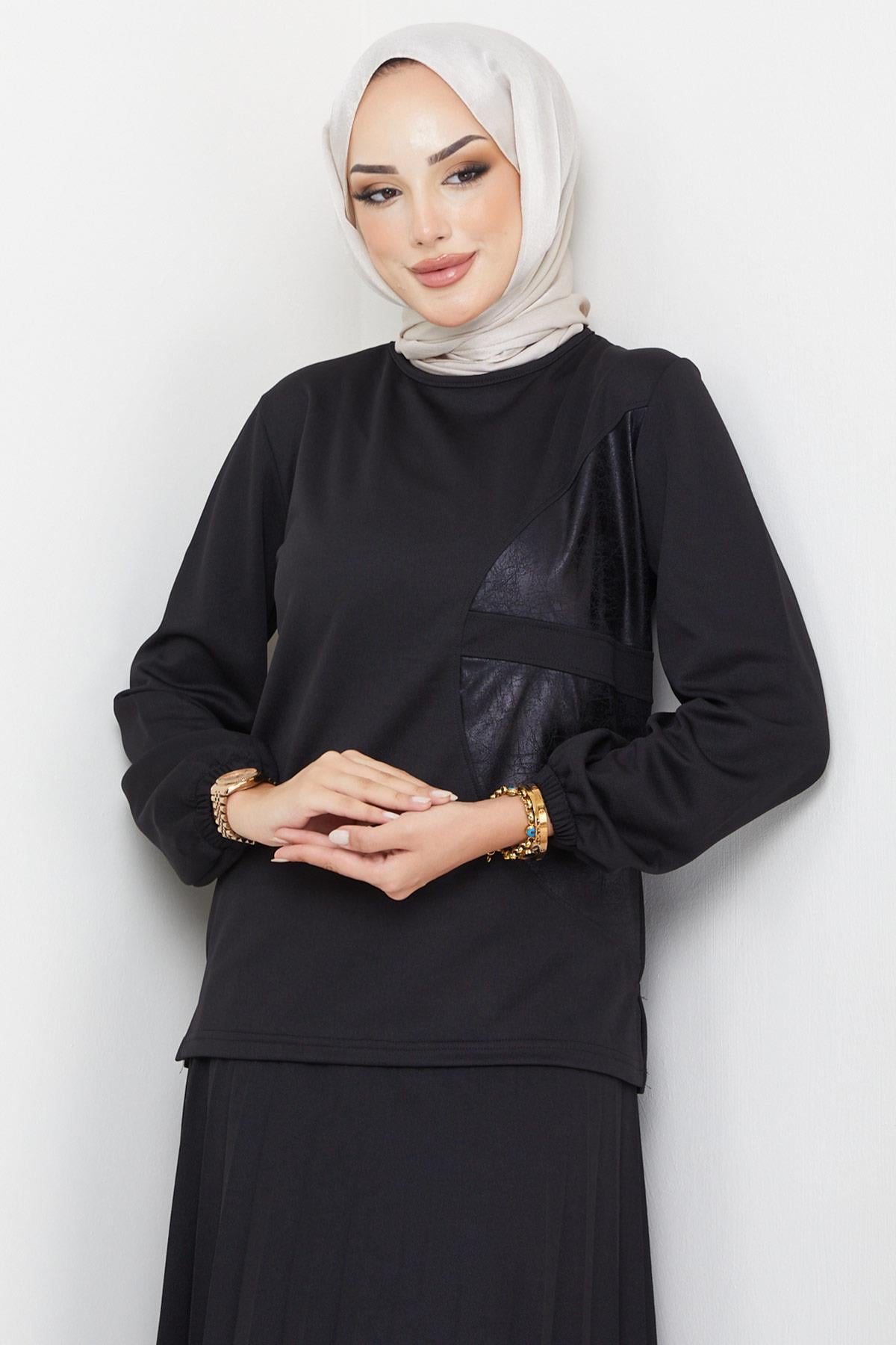 Jewel Pilise Etekli Takım Siyah HM2202