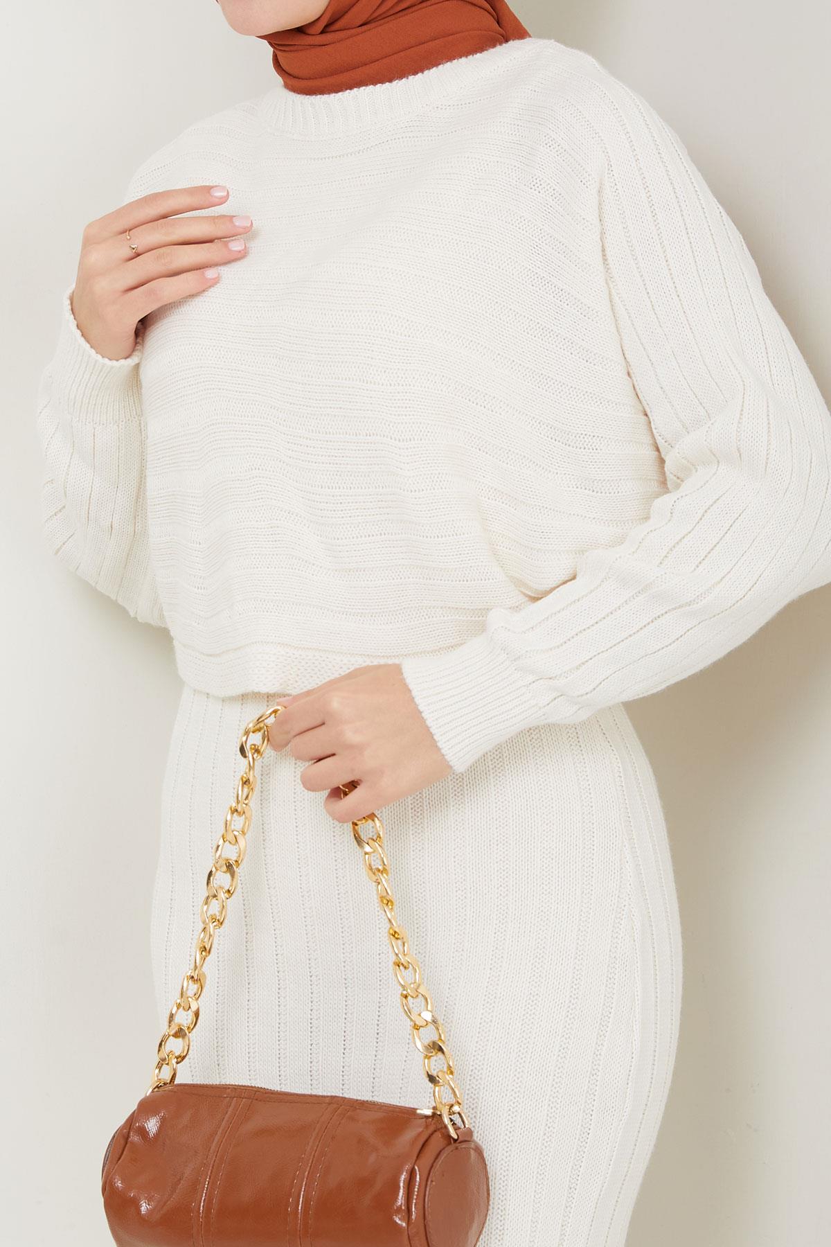 Jile Bluz Triko Takım Bej HM2551