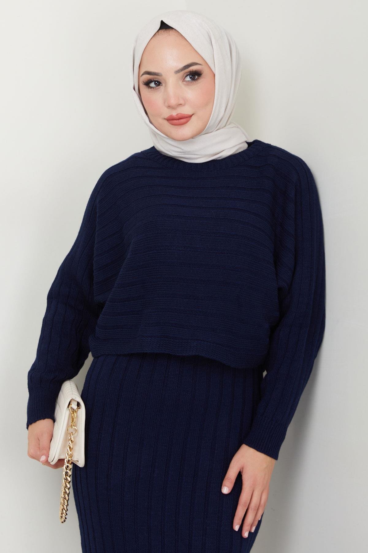 Jile Bluz Triko Takım Lacivert HM2551