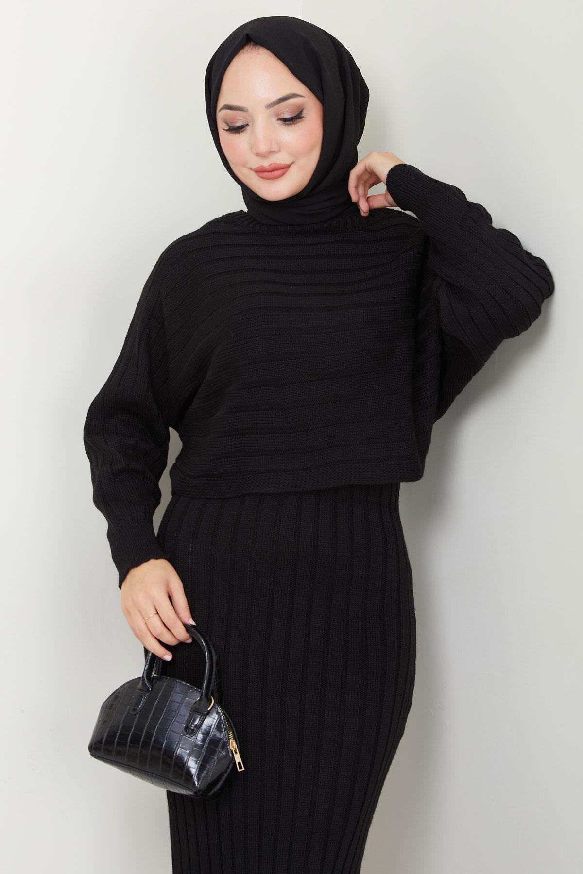 Jile Bluz Triko Takım Siyah HM2551