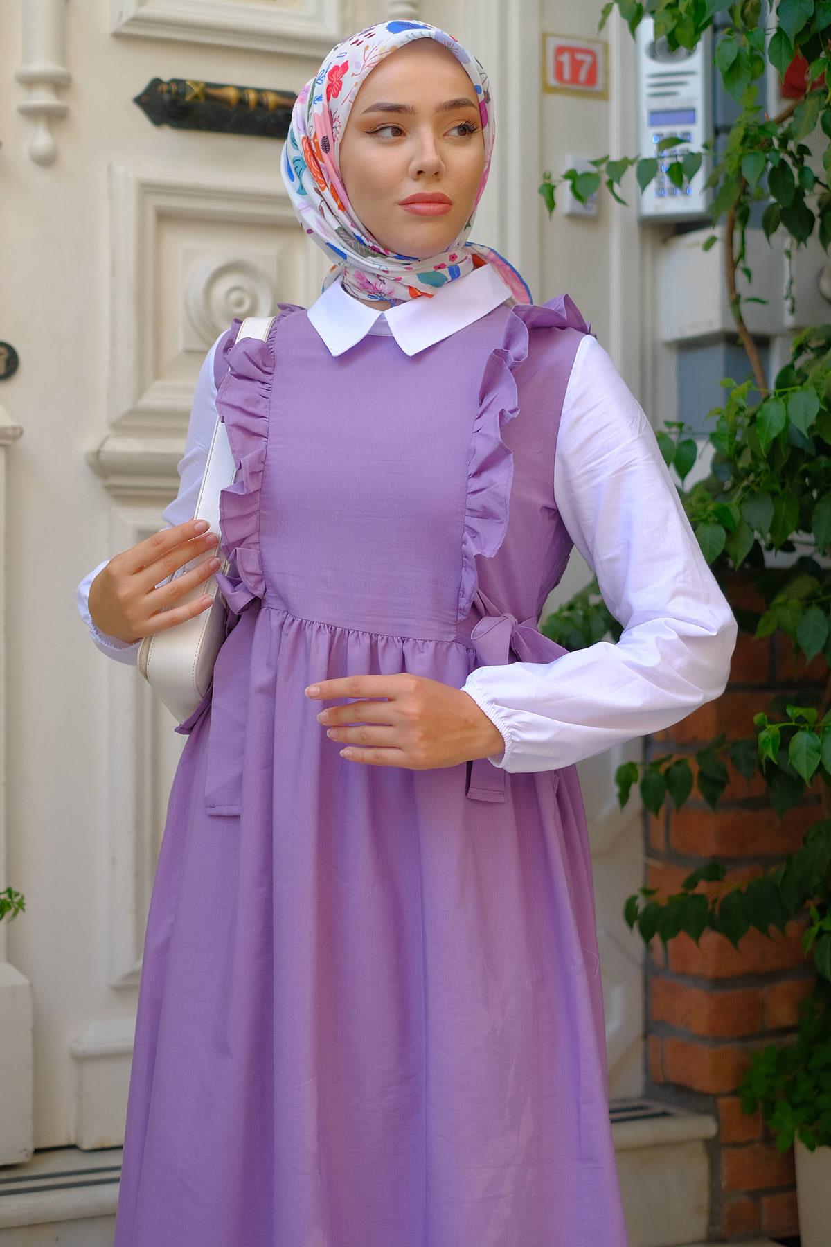 Jile Görünümlü Elbise Lila HM2226