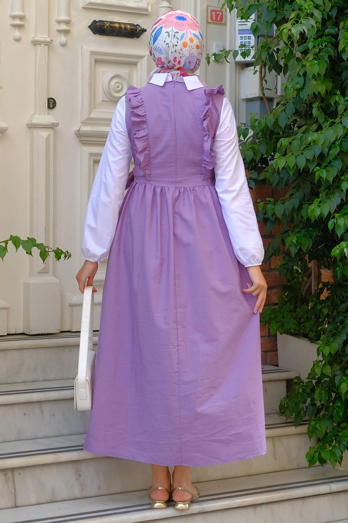Jile Görünümlü Elbise Lila HM2226