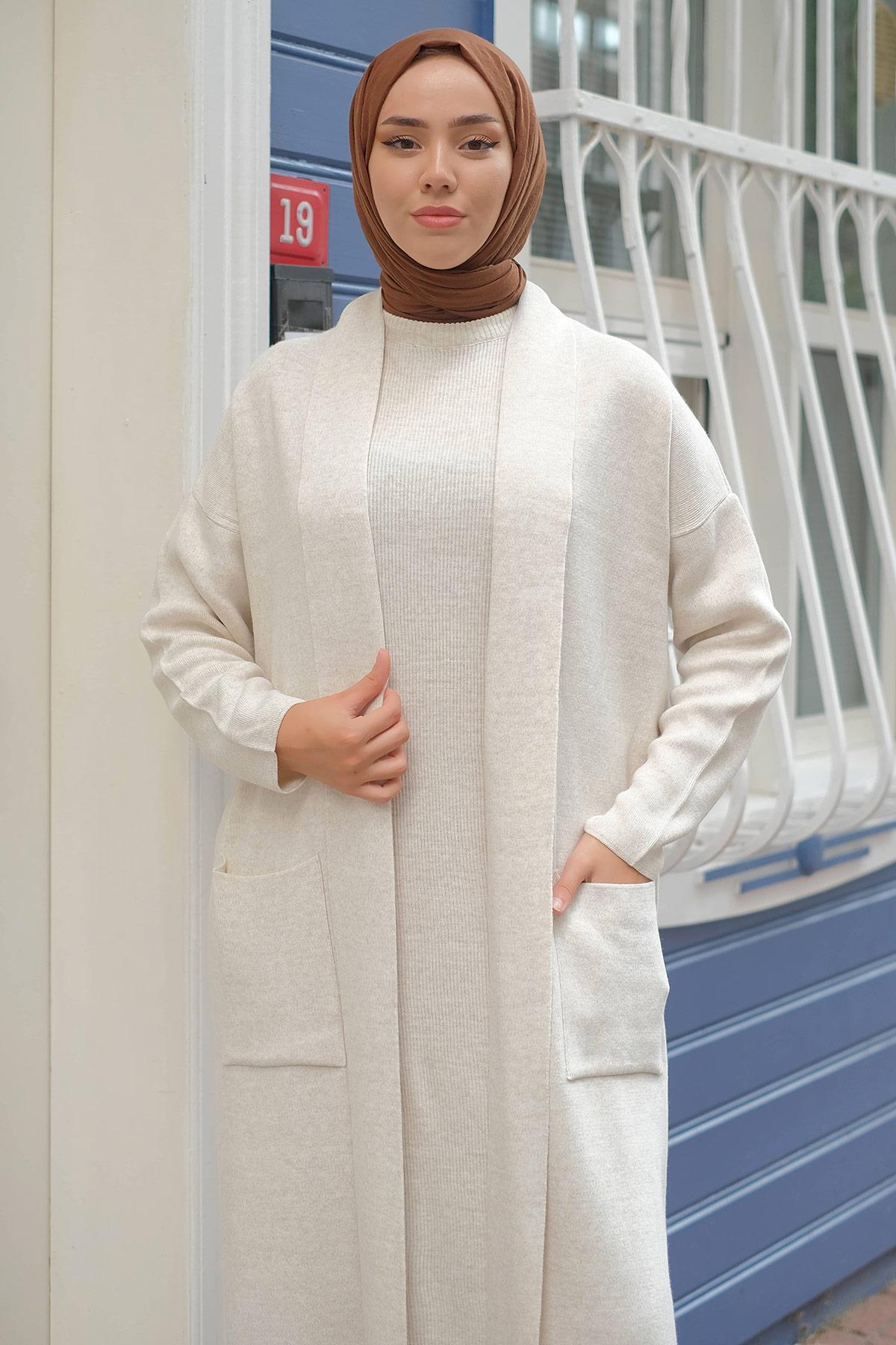Jile Hırka İkili Triko Takım Taş HM2236