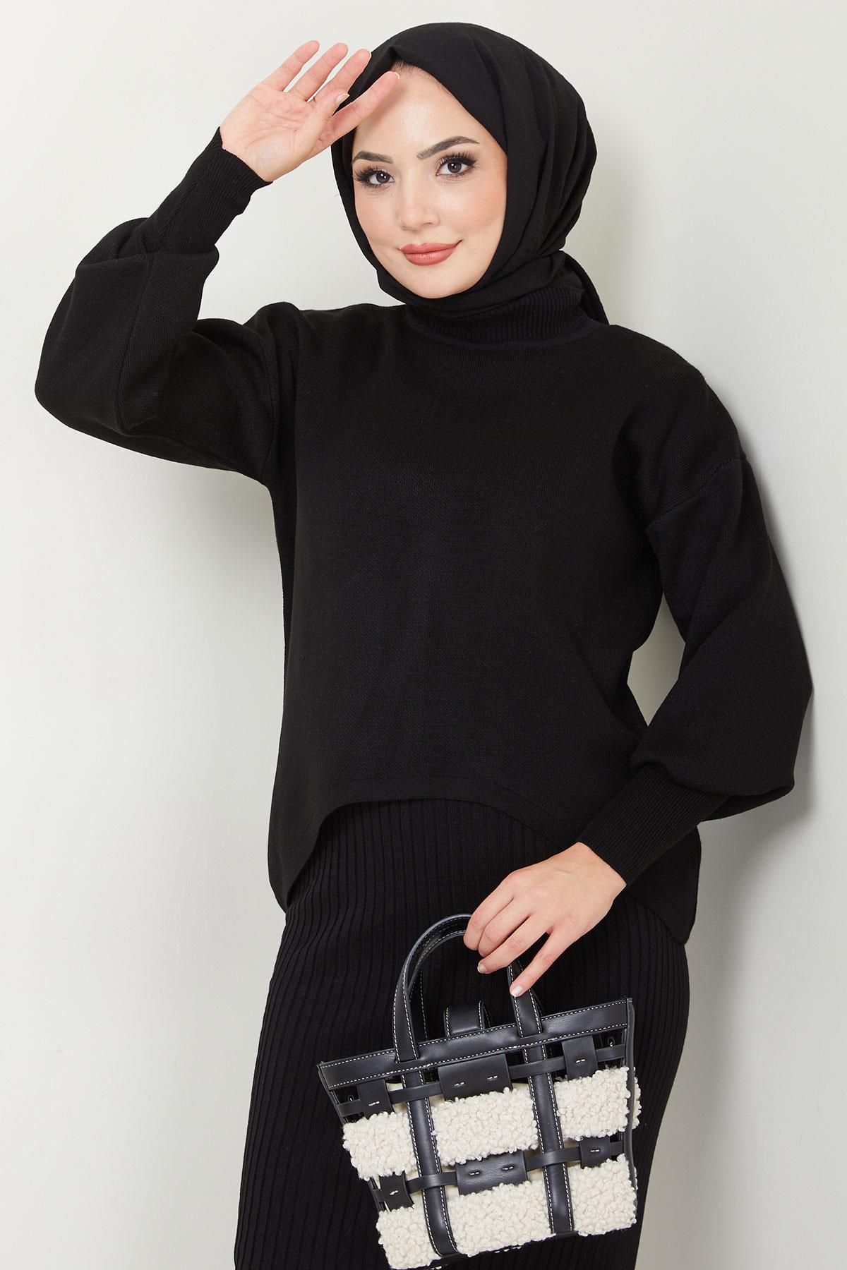 Jile Kazak Triko Takım Siyah HM2597