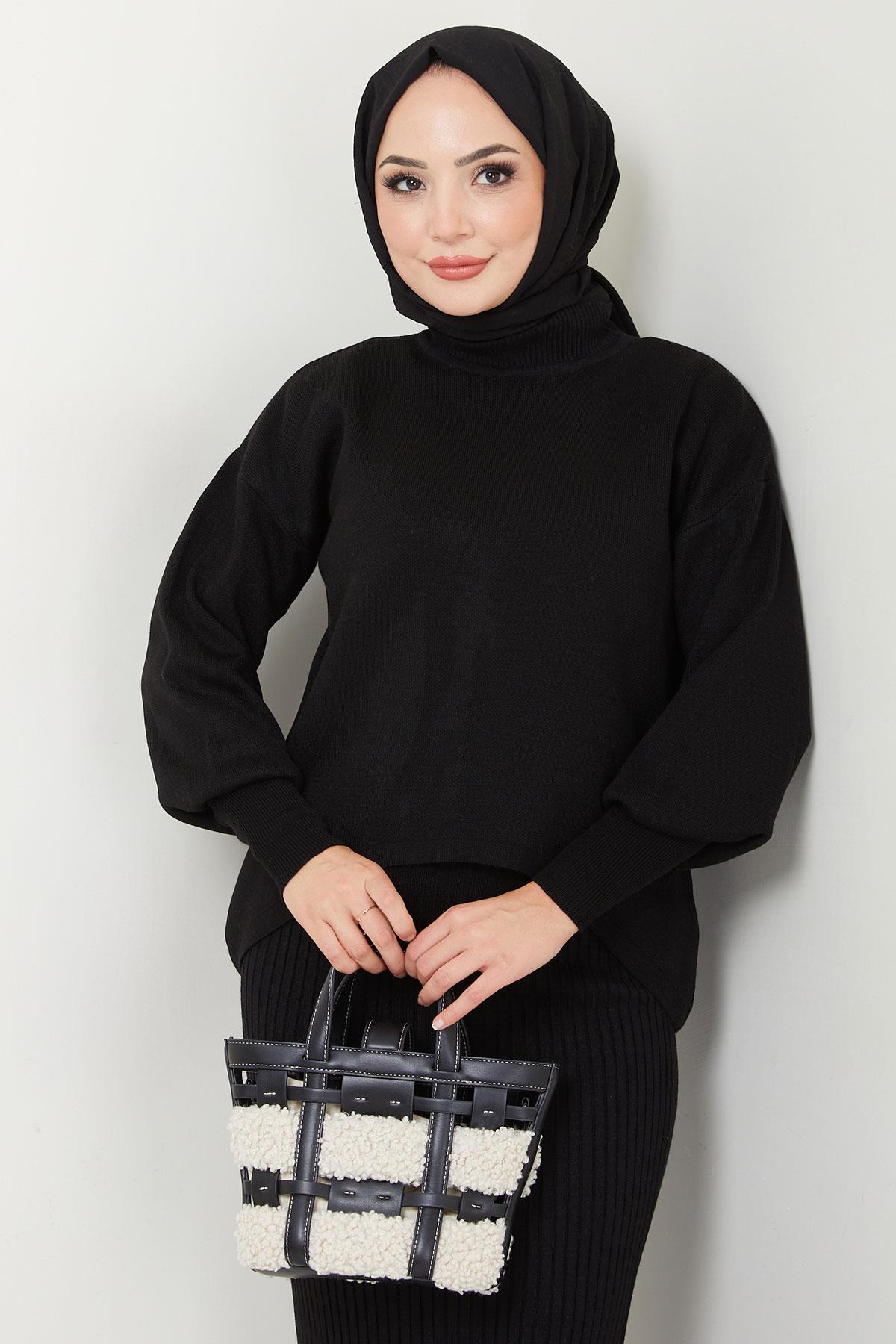 Jile Kazak Triko Takım Siyah HM2597