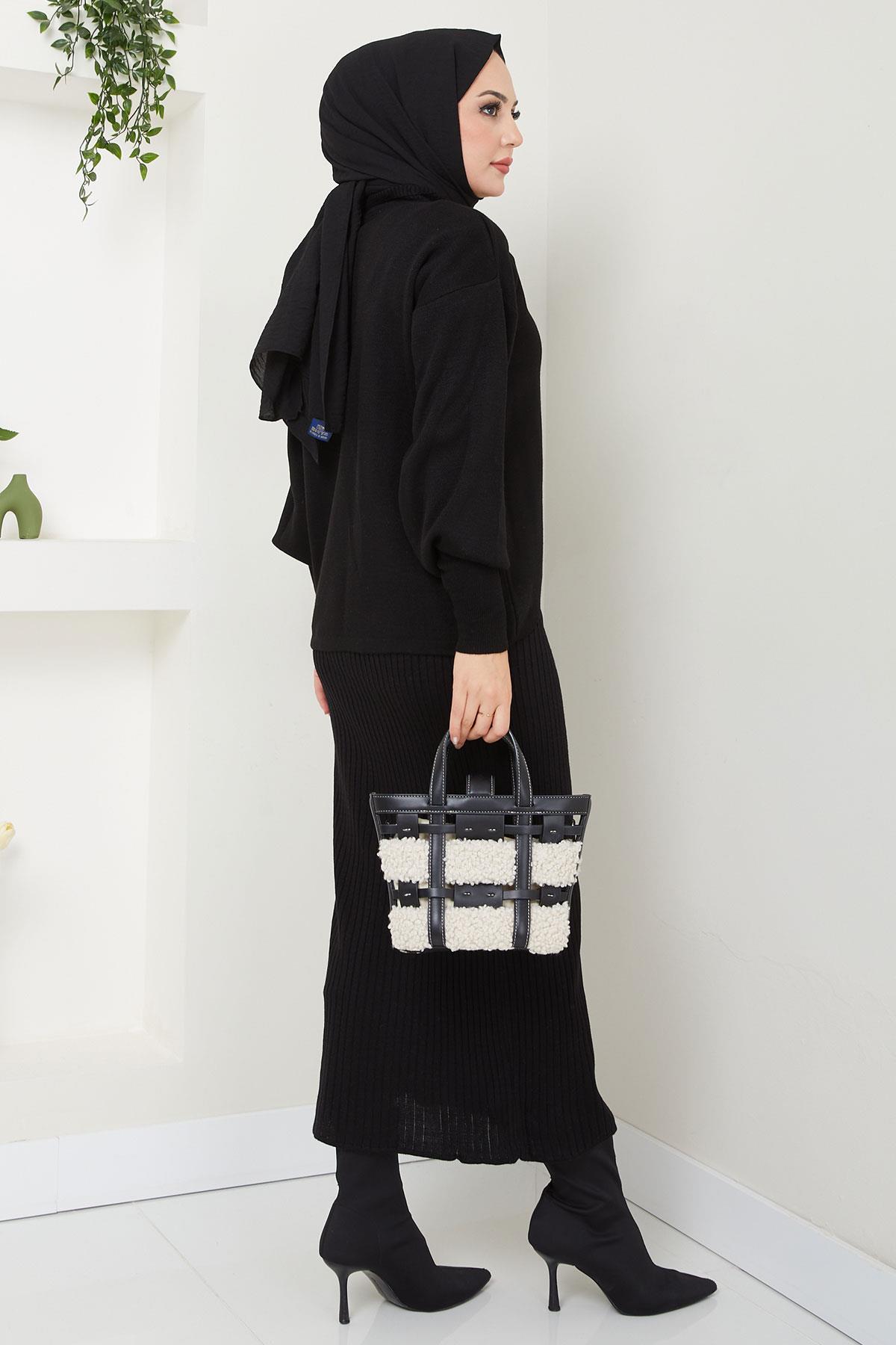 Jile Kazak Triko Takım Siyah HM2597