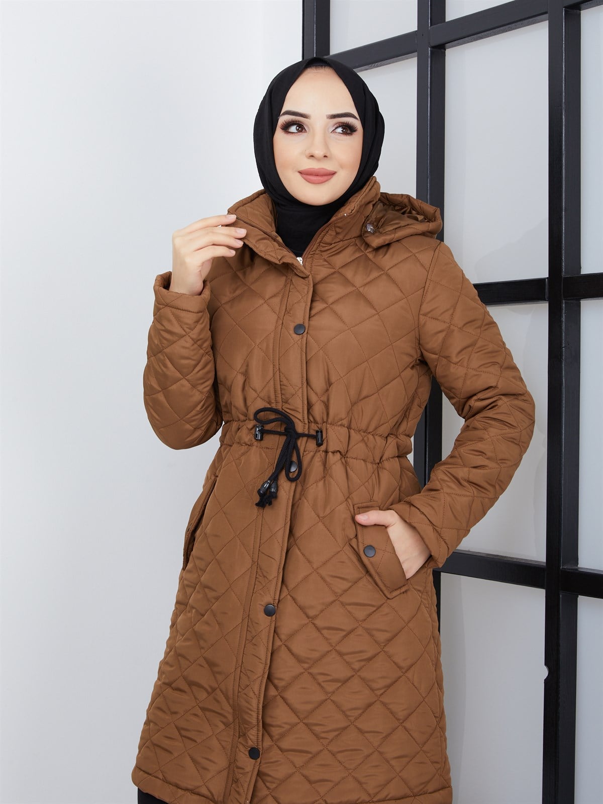 Kadın Taba Kapitone Mont