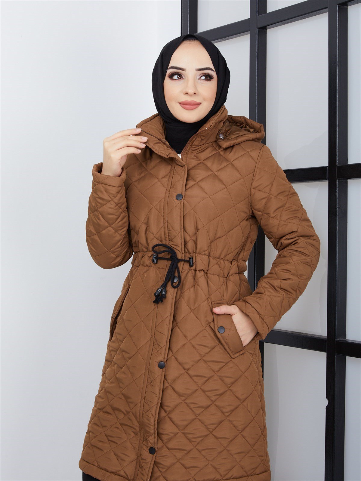 Kadın Taba Kapitone Mont