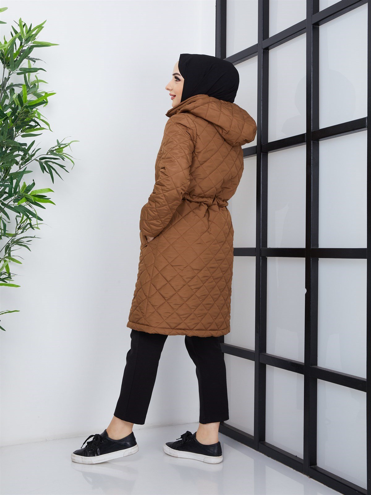 Kadın Taba Kapitone Mont