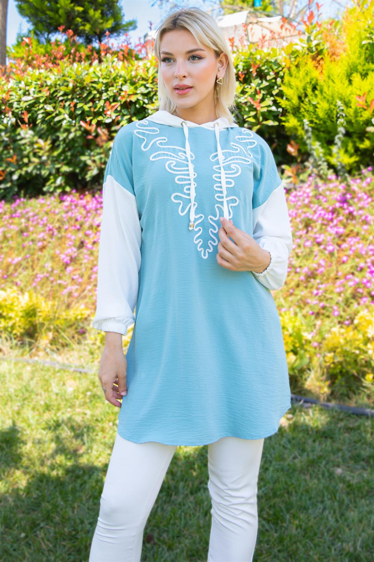 Kapüşonlu Aerobin Tunik Mint