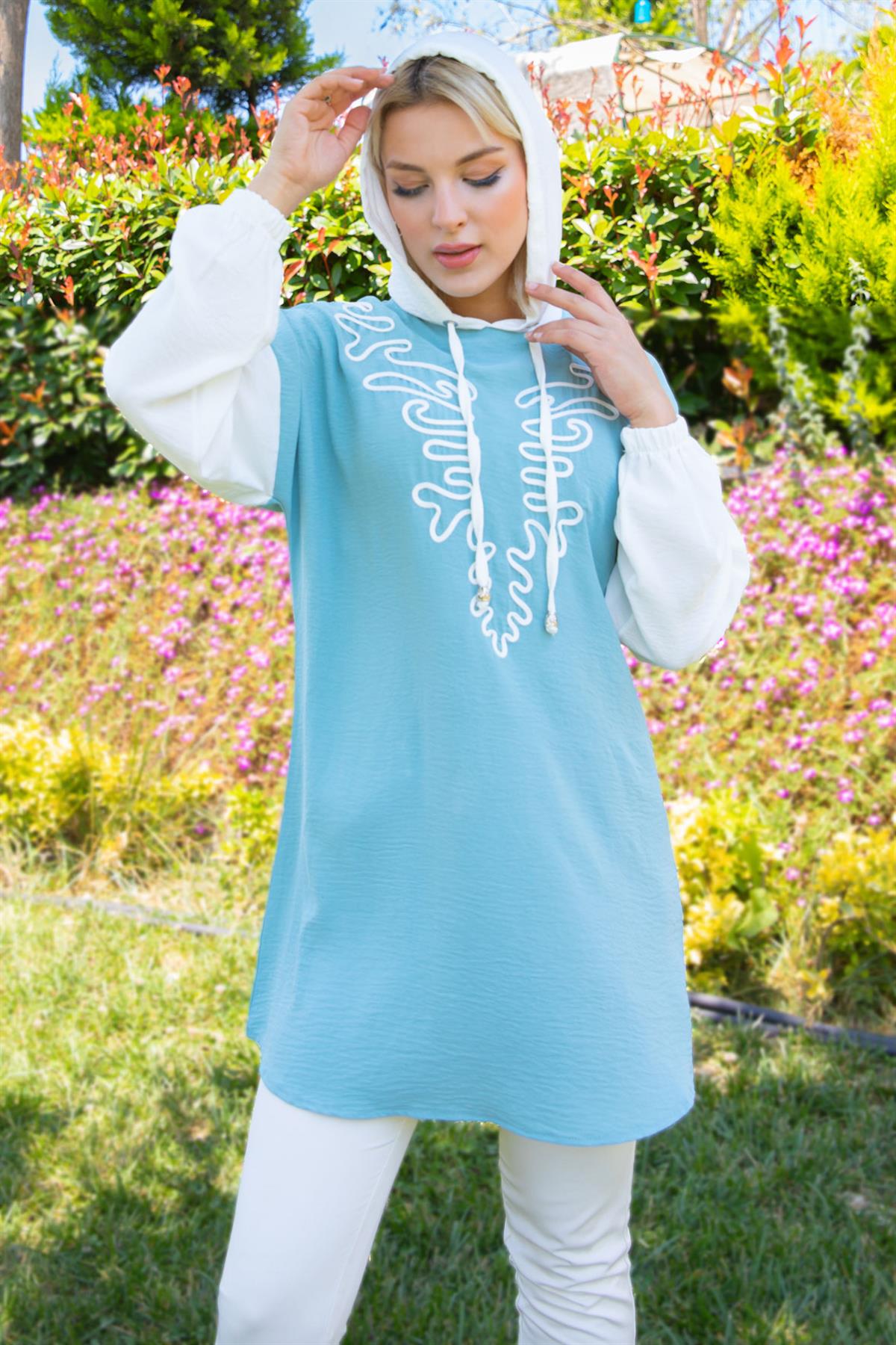 Kapüşonlu Aerobin Tunik Mint
