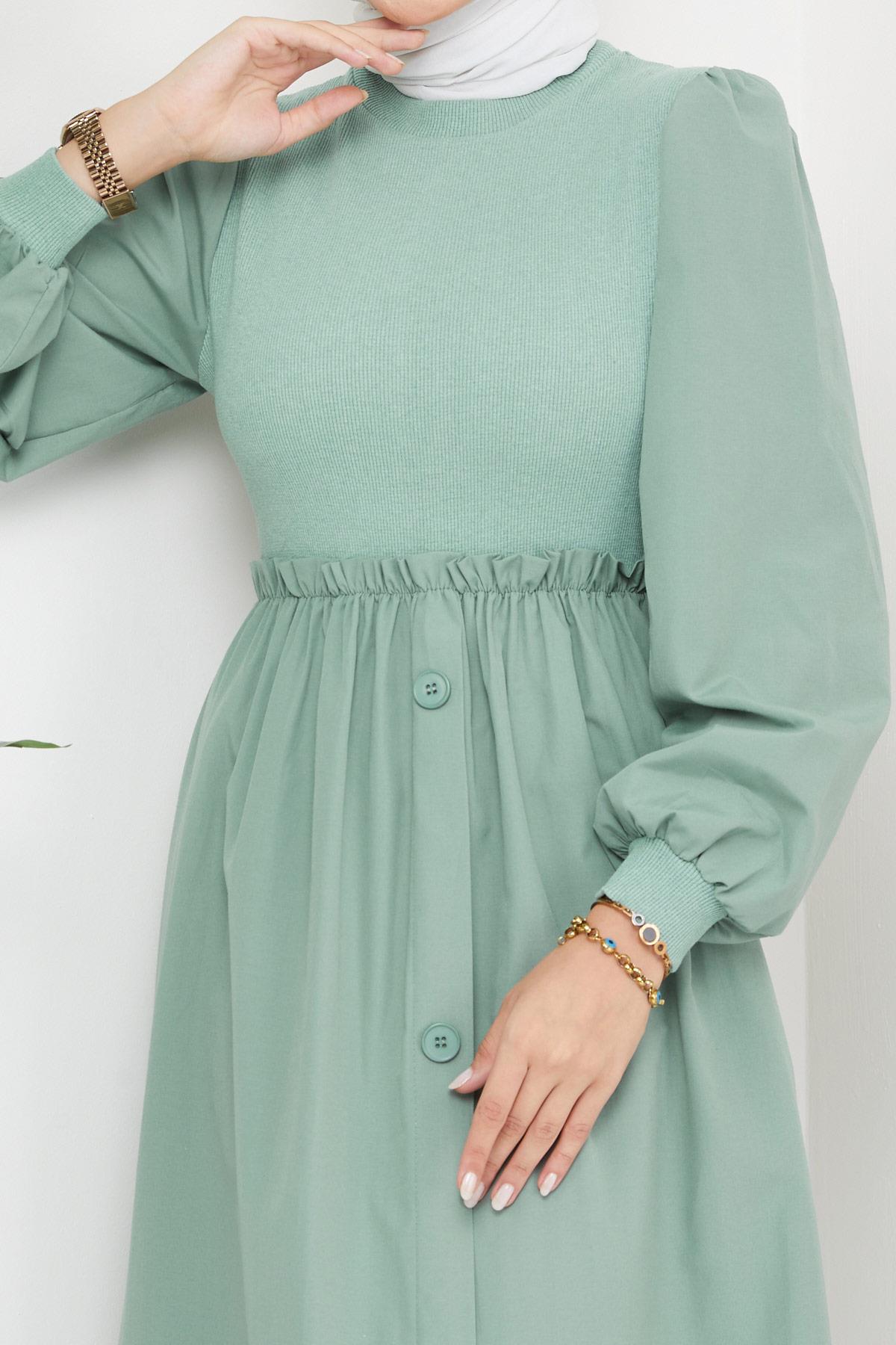 Kaşkorse Garnili Elbise Mint HM2249