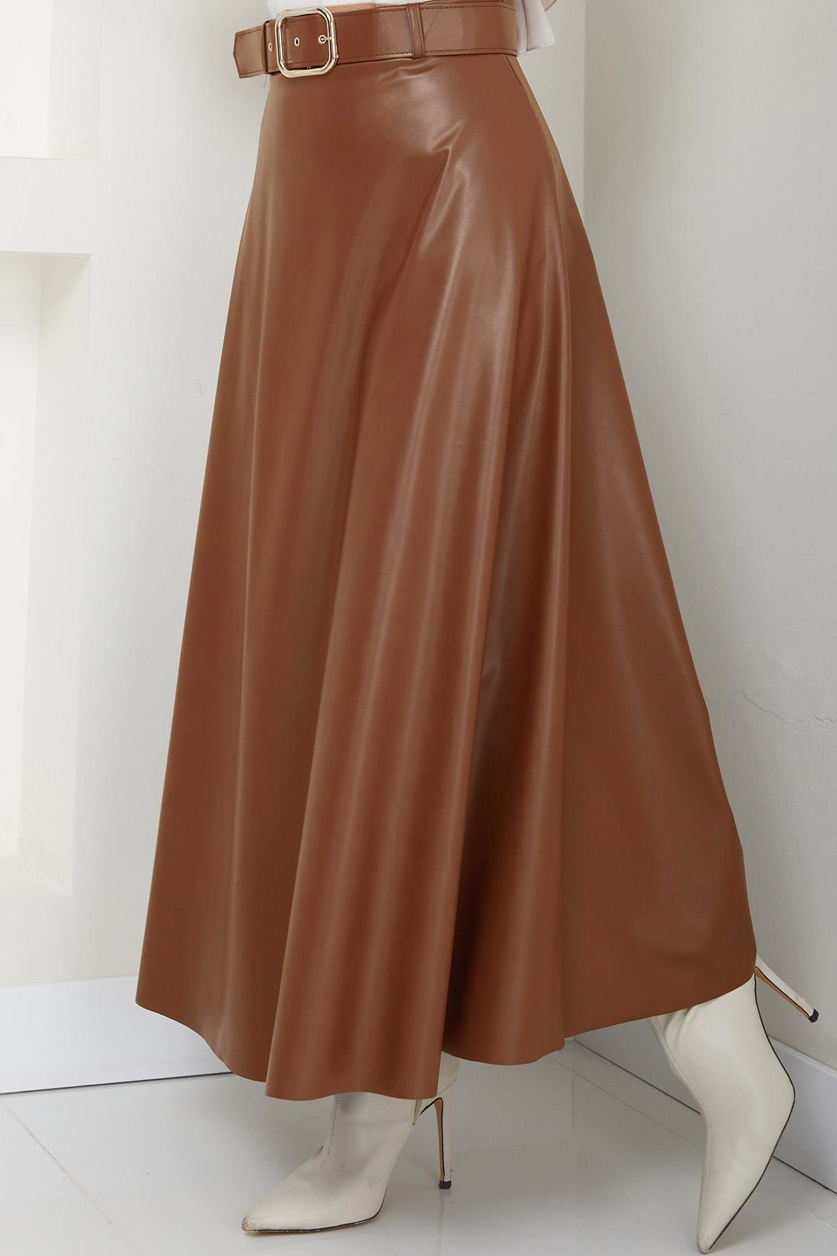 Kemerli Deri Etek Taba HM2641