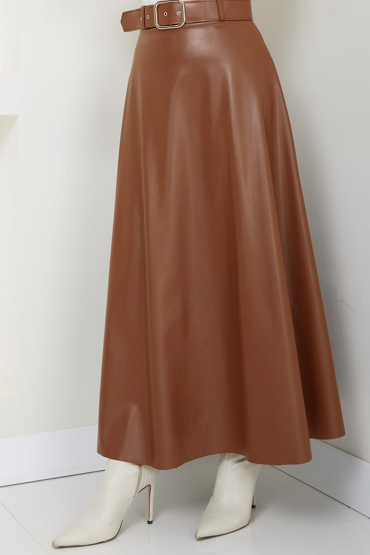 Kemerli Deri Etek Taba HM2641