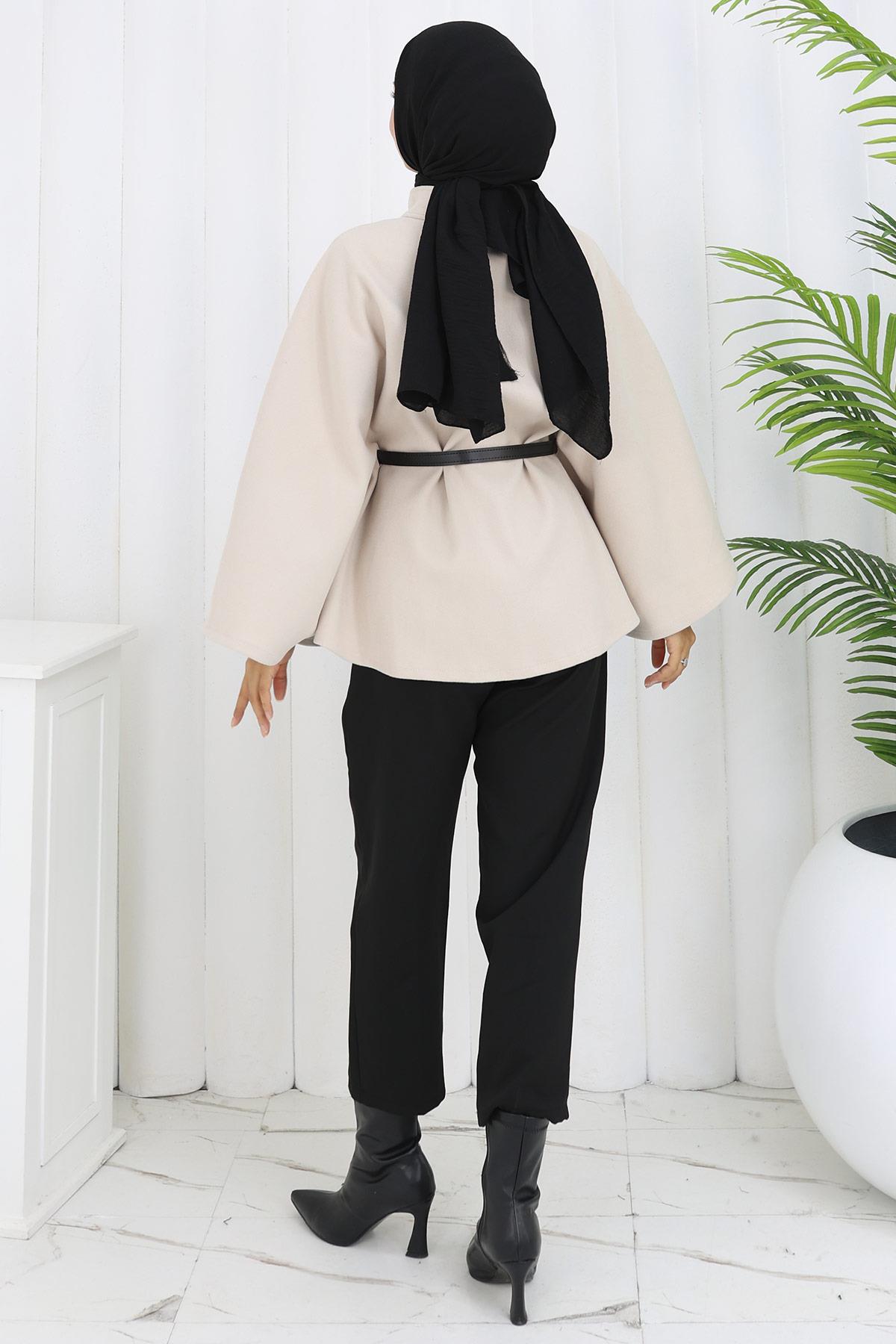 Kemerli Kaşe Panço Bej HM2842