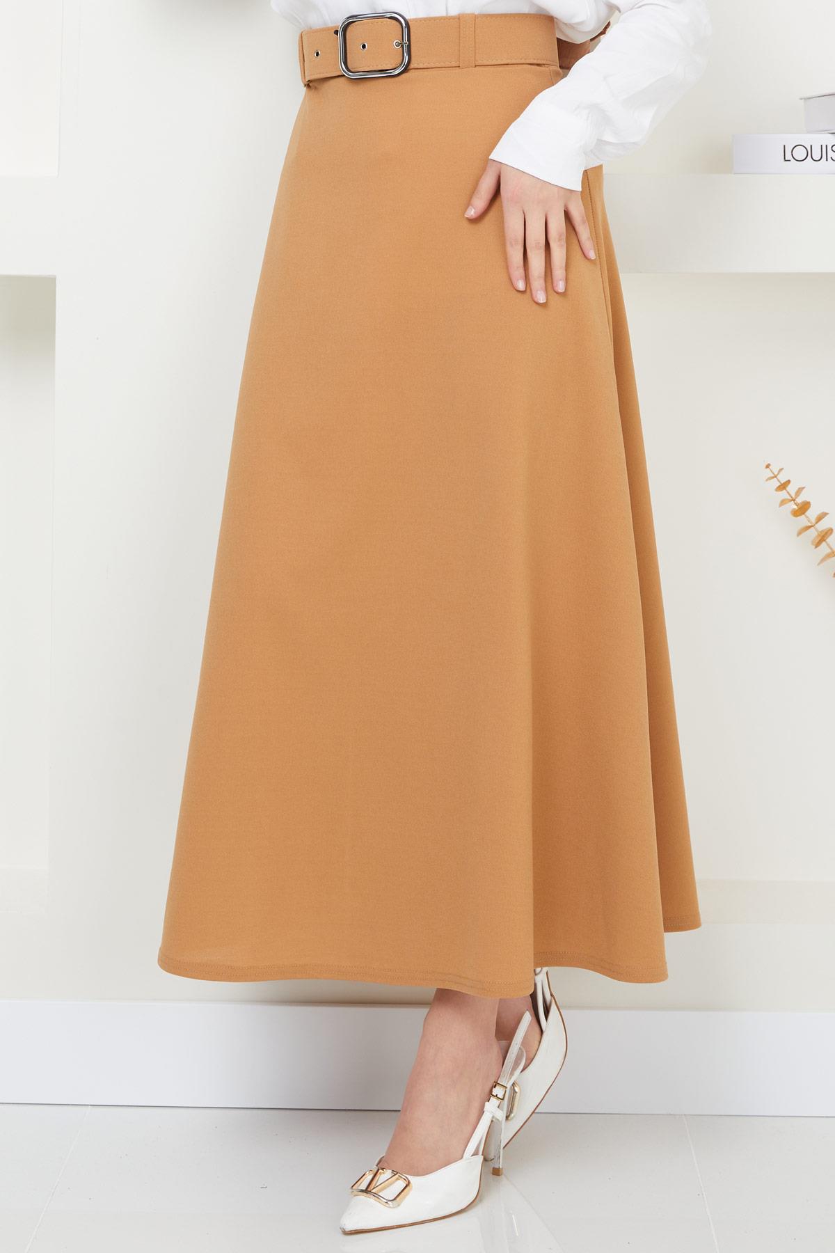 Kemerli Mevlana Etek Camel HM2370