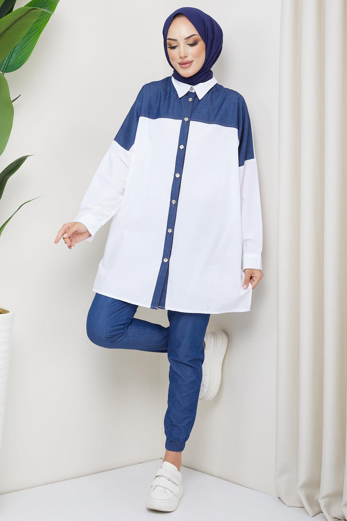 Kot Garnili Tunik Beyaz HM2214
