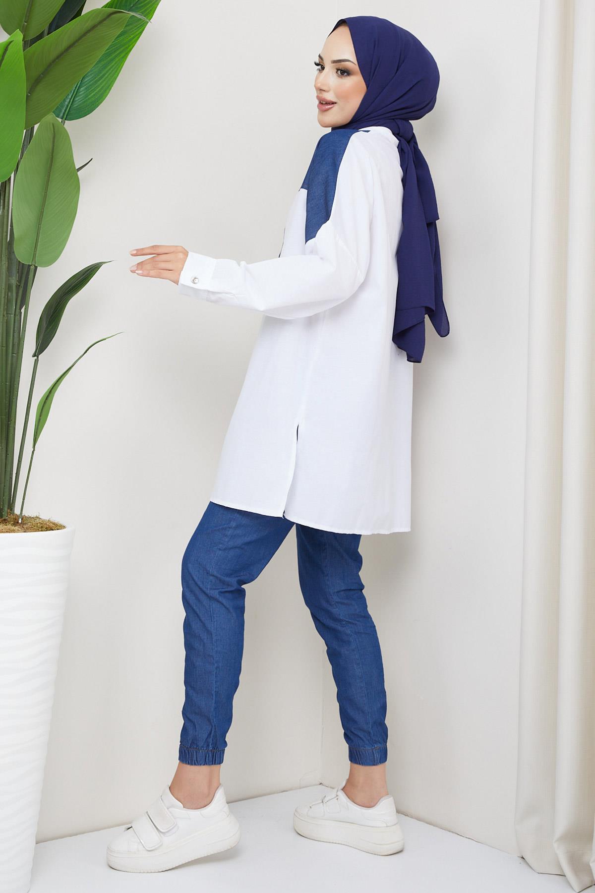 Kot Garnili Tunik Beyaz HM2214