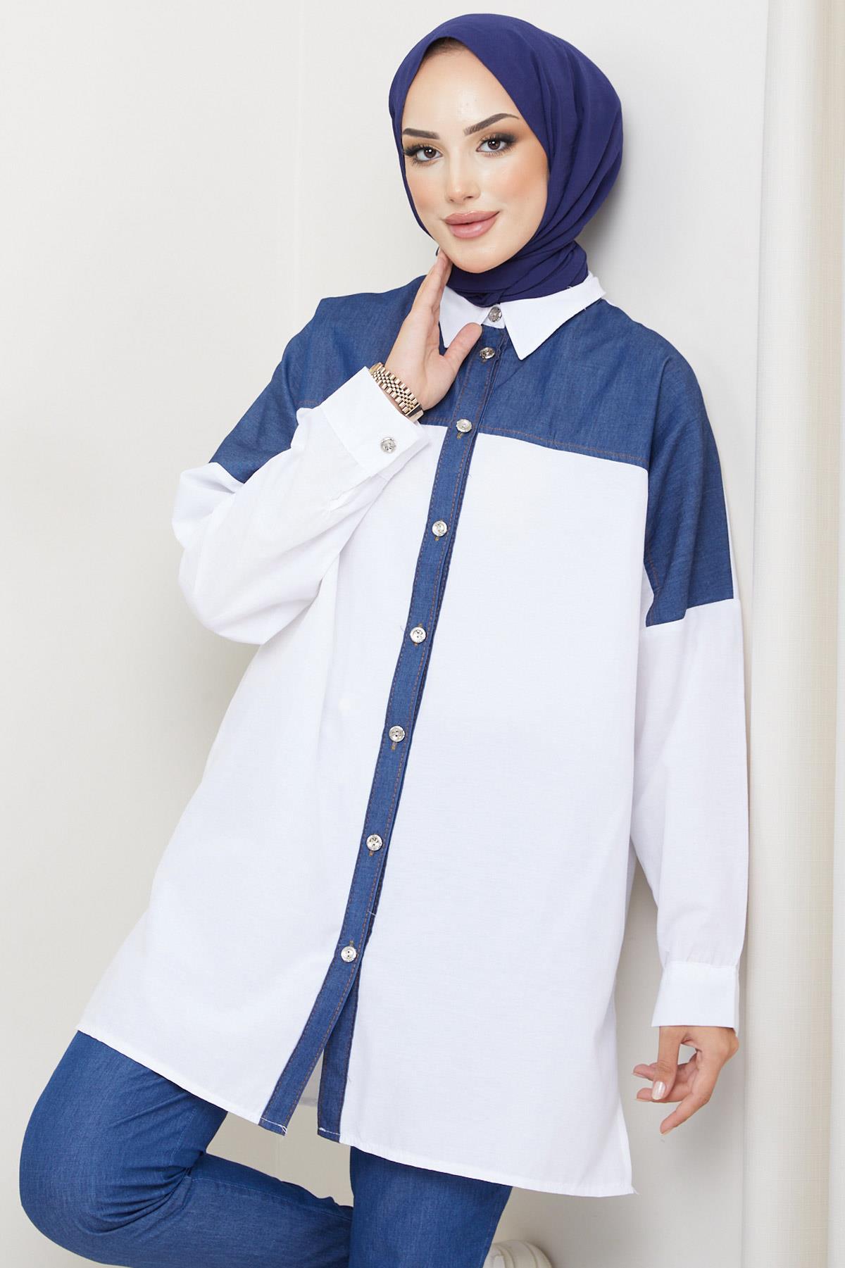 Kot Garnili Tunik Beyaz HM2214