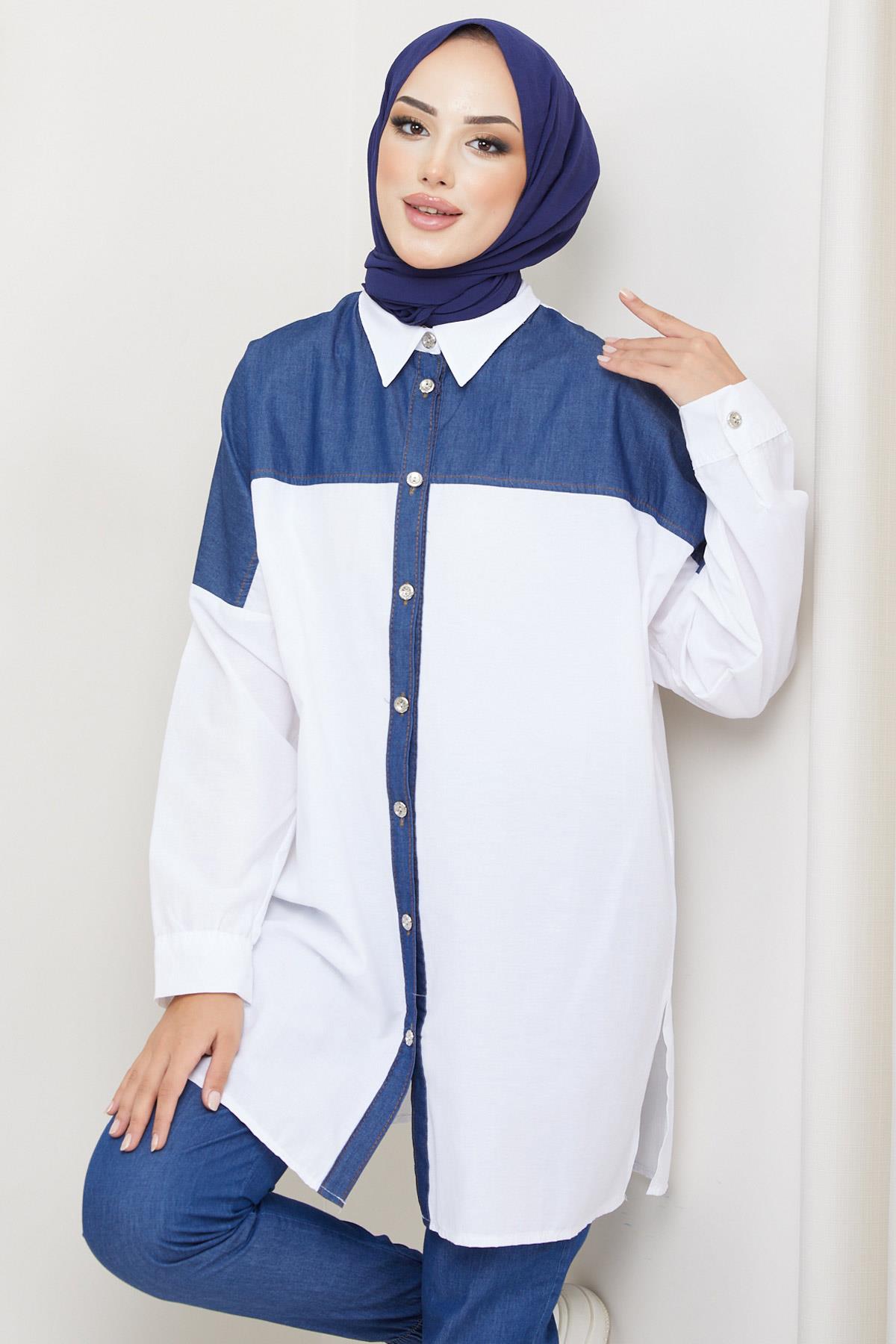 Kot Garnili Tunik Beyaz HM2214