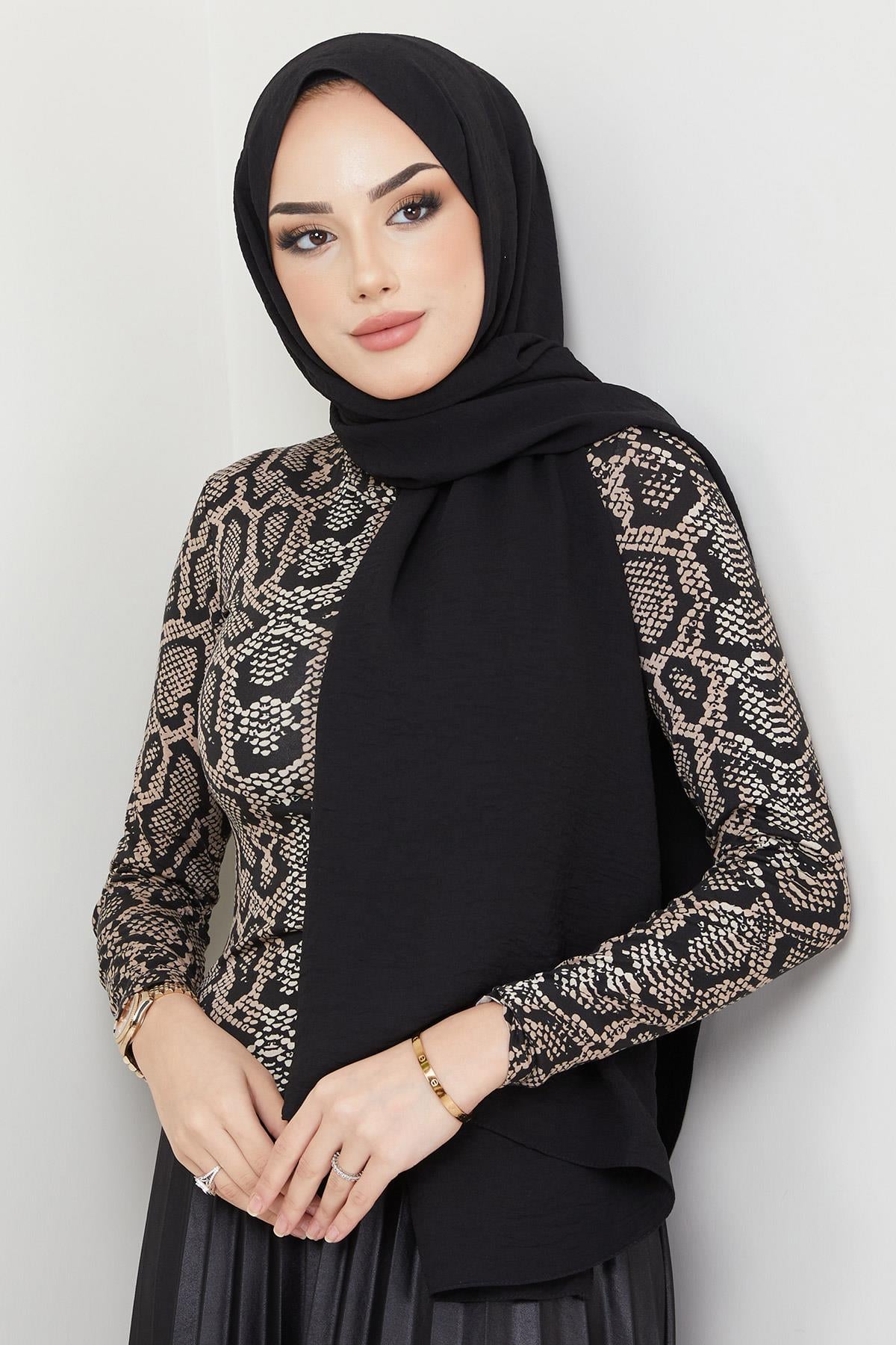 Leopar Desen Balıkçı Yaka Body Bej