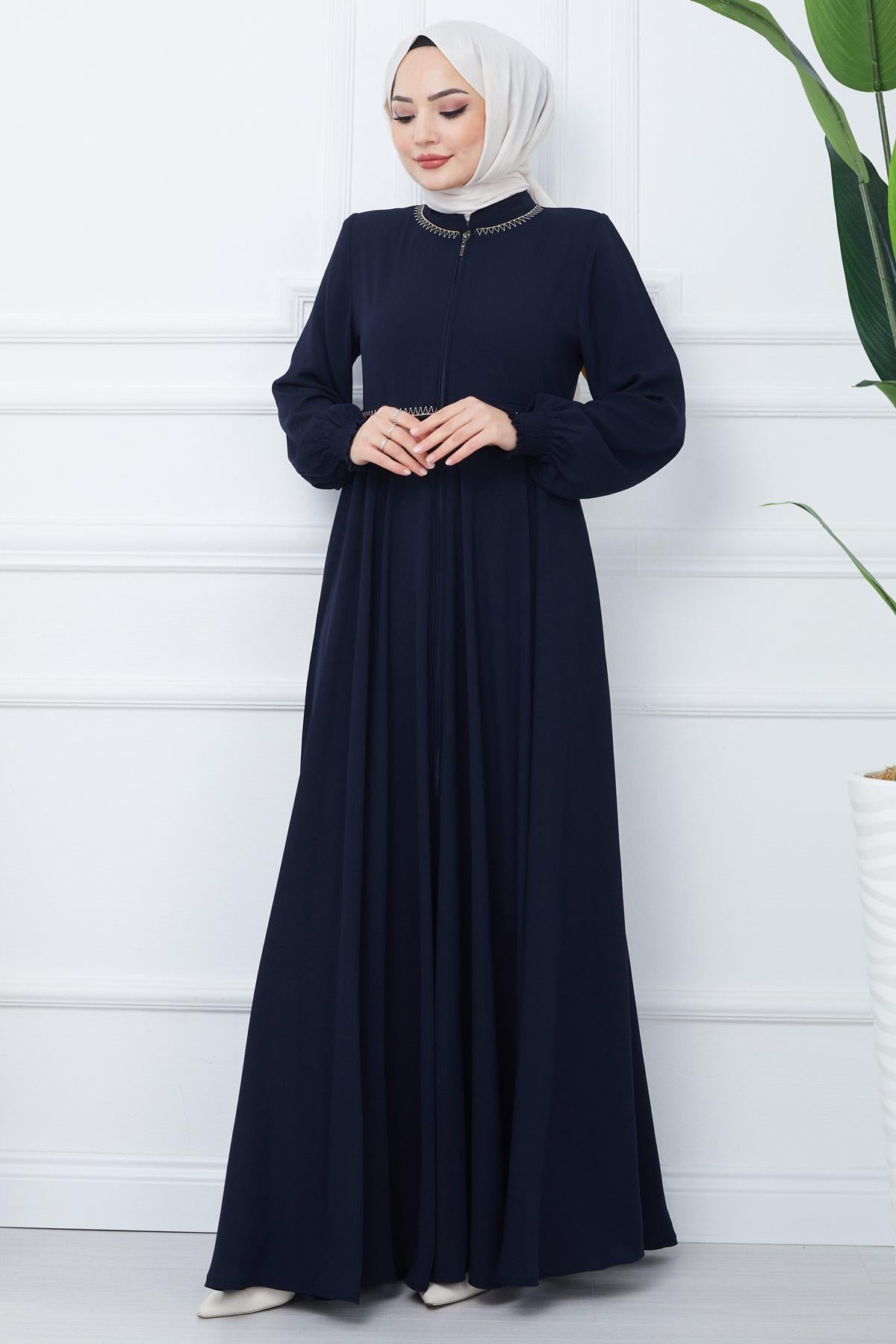 Nakışlı Mevlana Ferace Lacivert HM2359